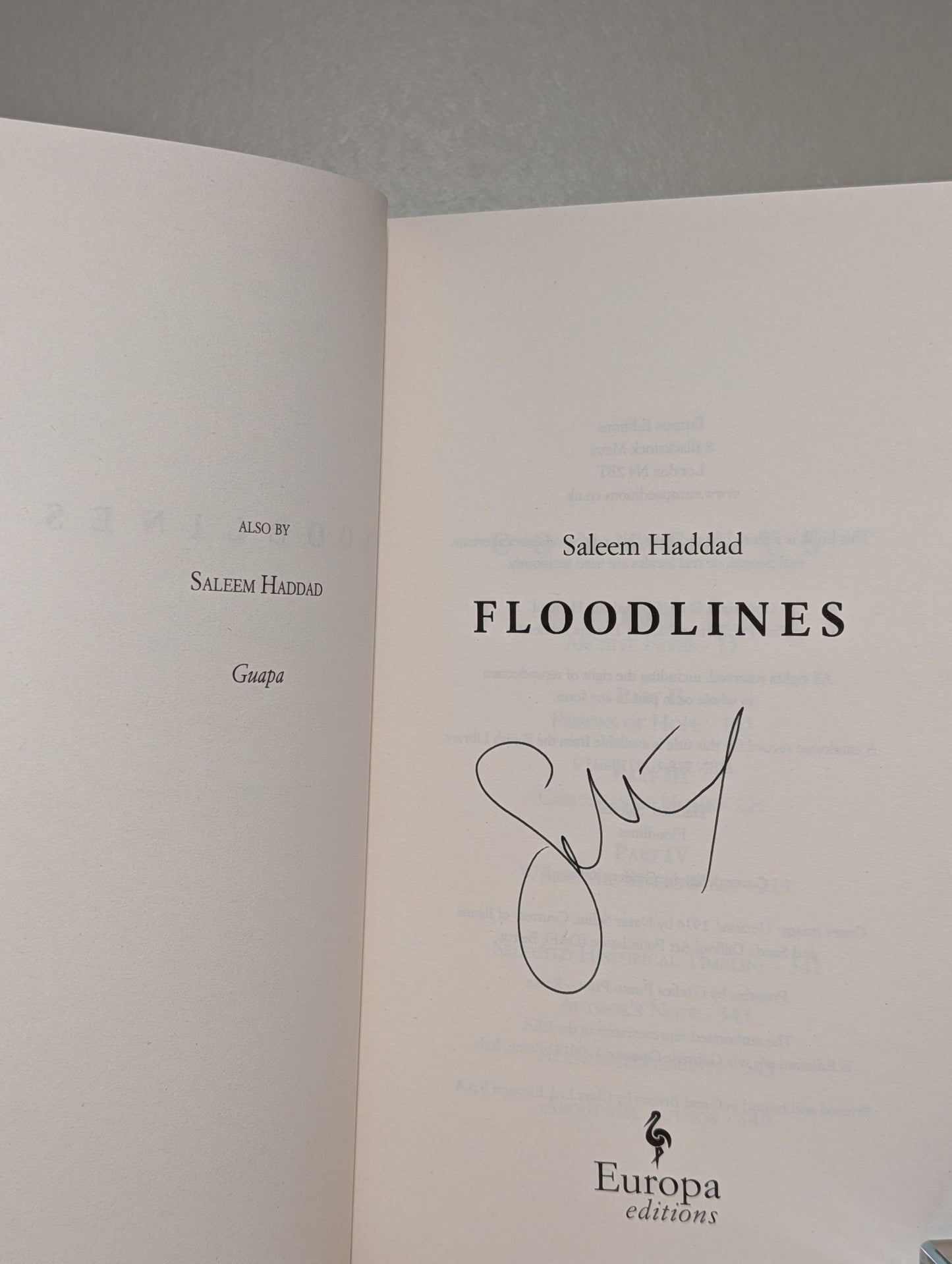 Floodlines by Saleem Haddad (Signed First Edition) - Fialta Books