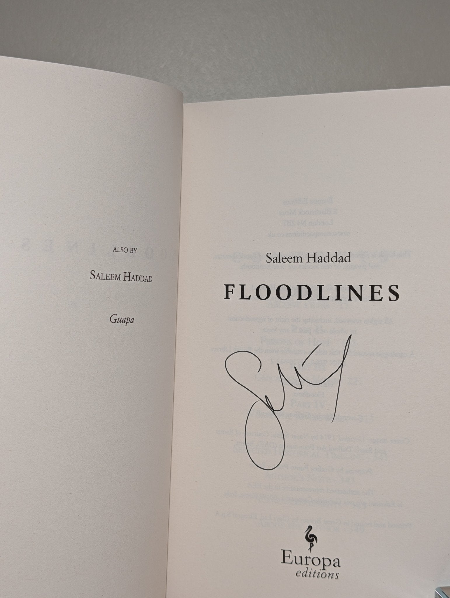 Floodlines by Saleem Haddad (Signed First Edition) - Fialta Books
