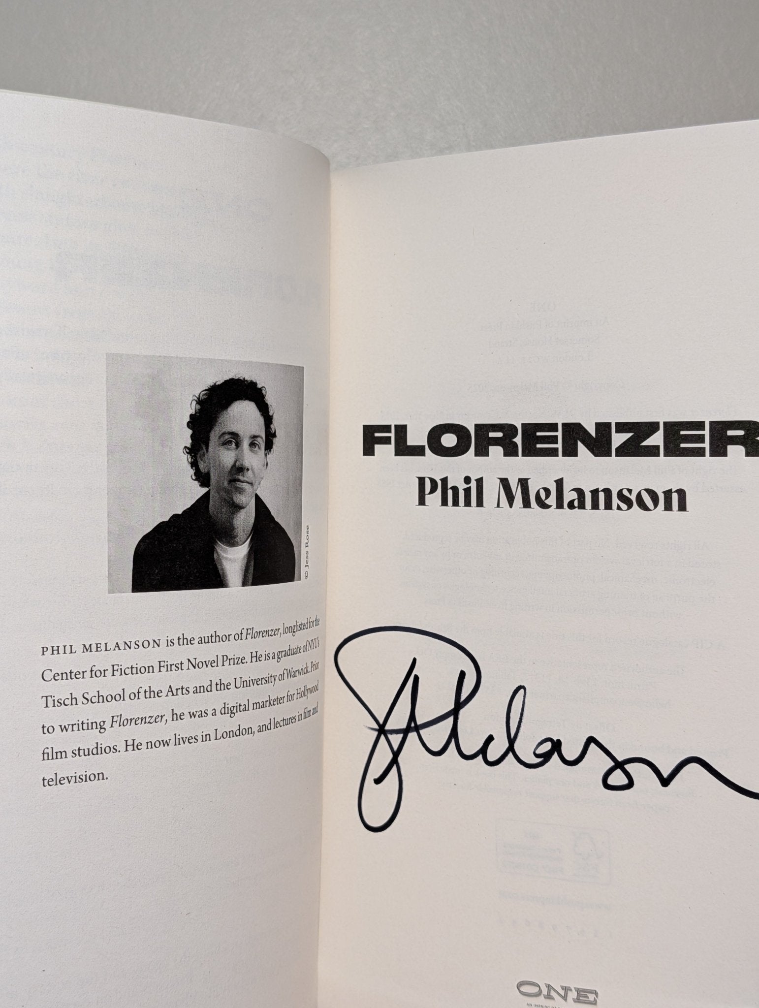 Florenzer by Phil Melanson (Signed First Edition) - Fialta Books