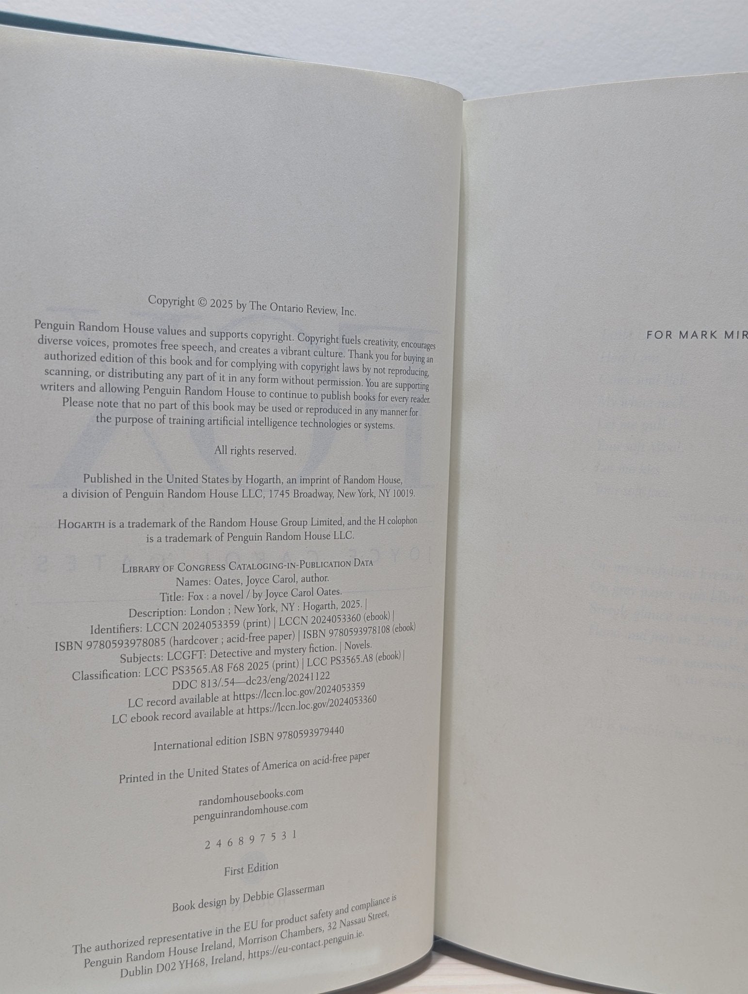 Fox: A Novel by Joyce Carol Oates (Signed First Edition) - Fialta Books