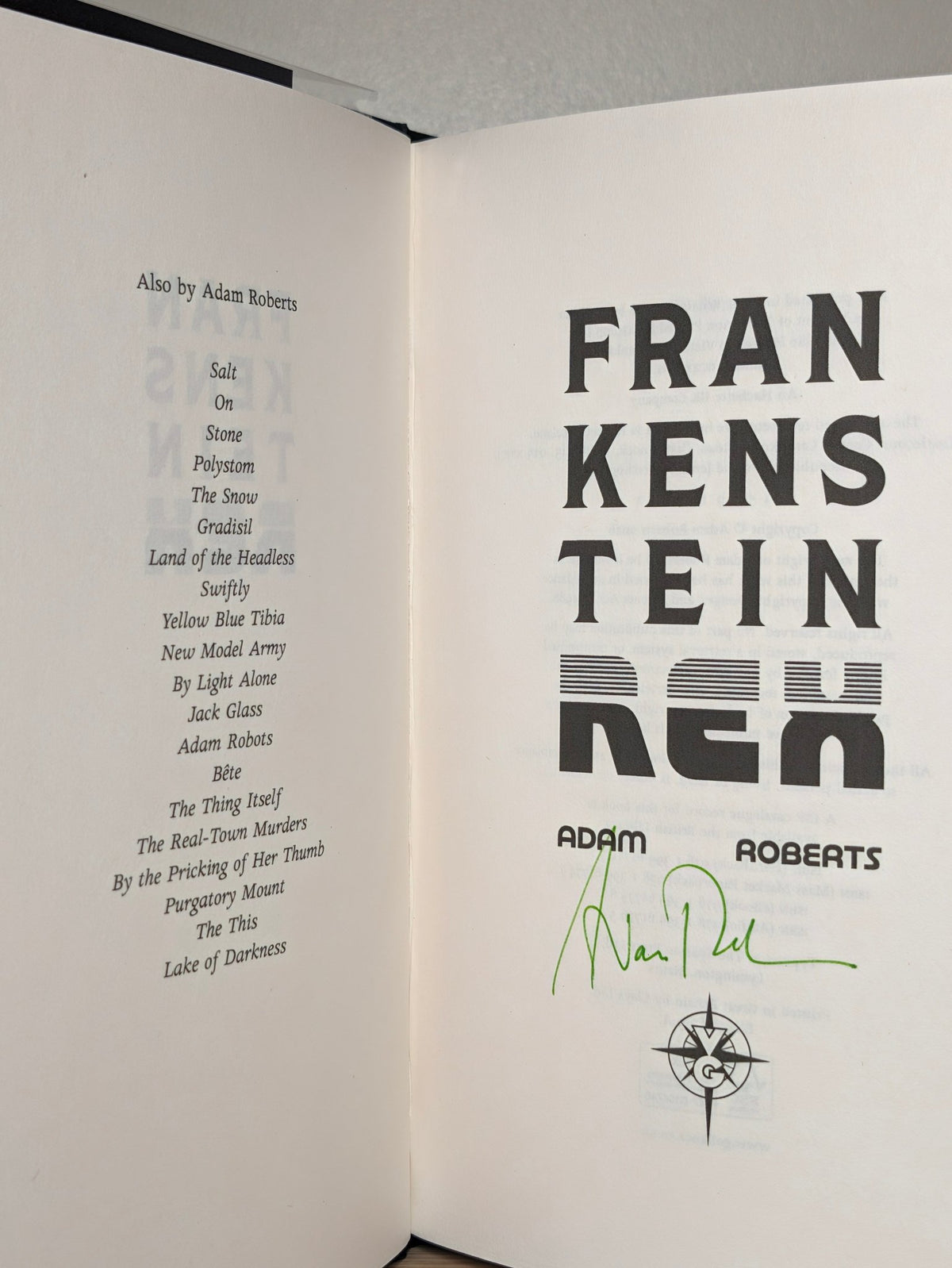 Frankenstein Rex by Adam Roberts (Signed First Edition) - Fialta Books