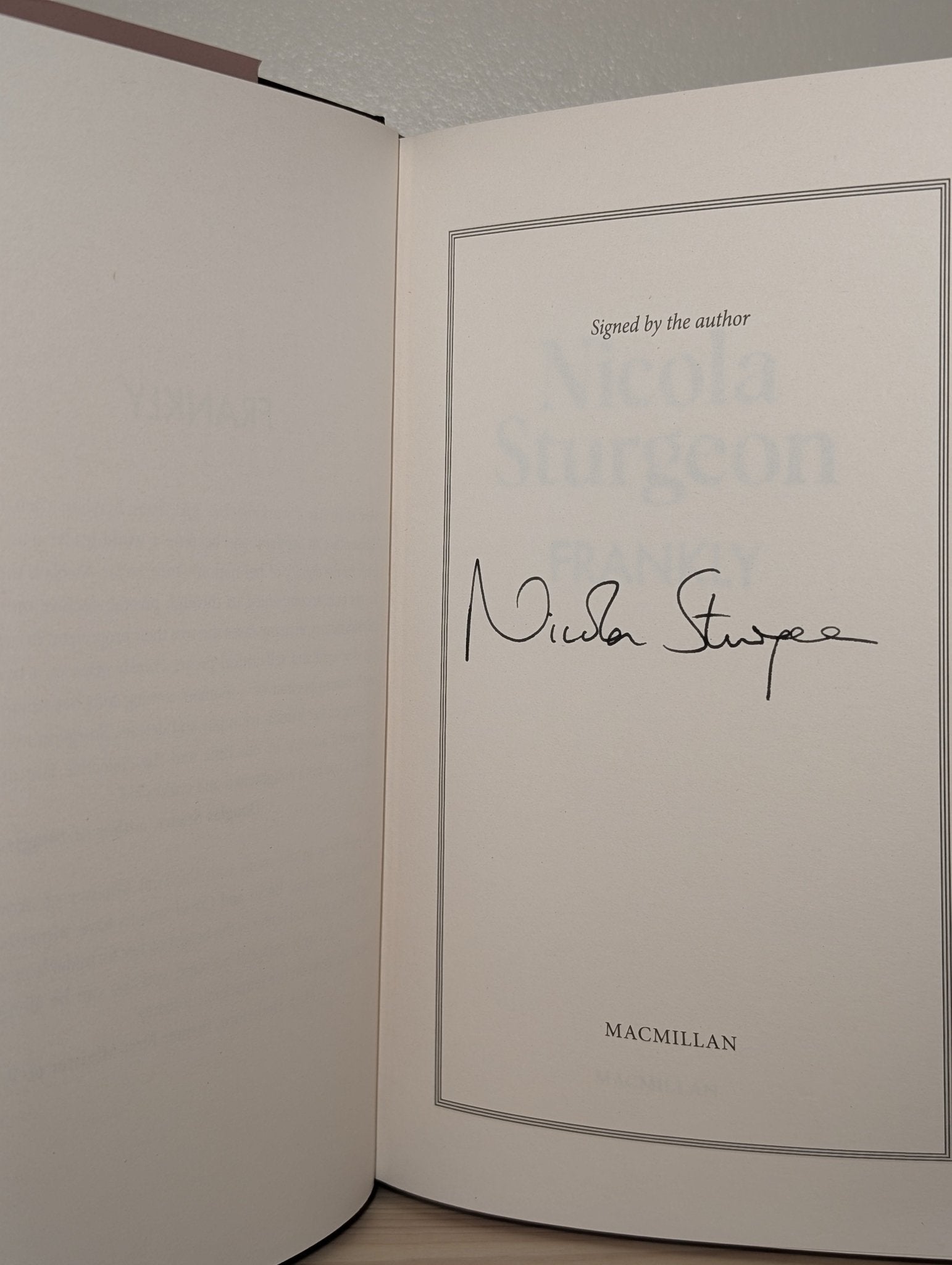 Frankly by Nicola Sturgeon (Signed First Edition) - Fialta Books