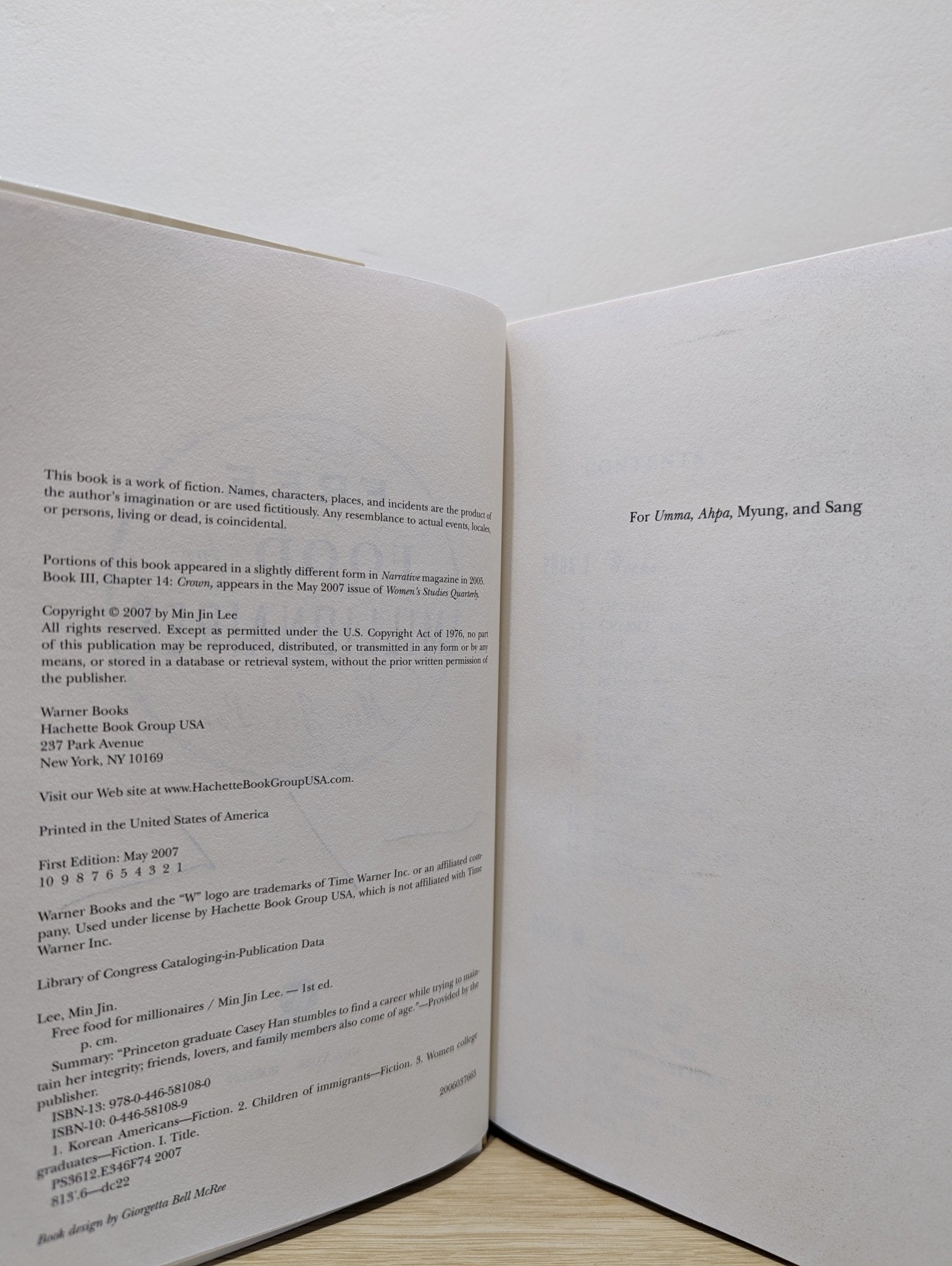 Free Food for Millionaires by Min Jin Lee (Signed First Edition) - Fialta Books