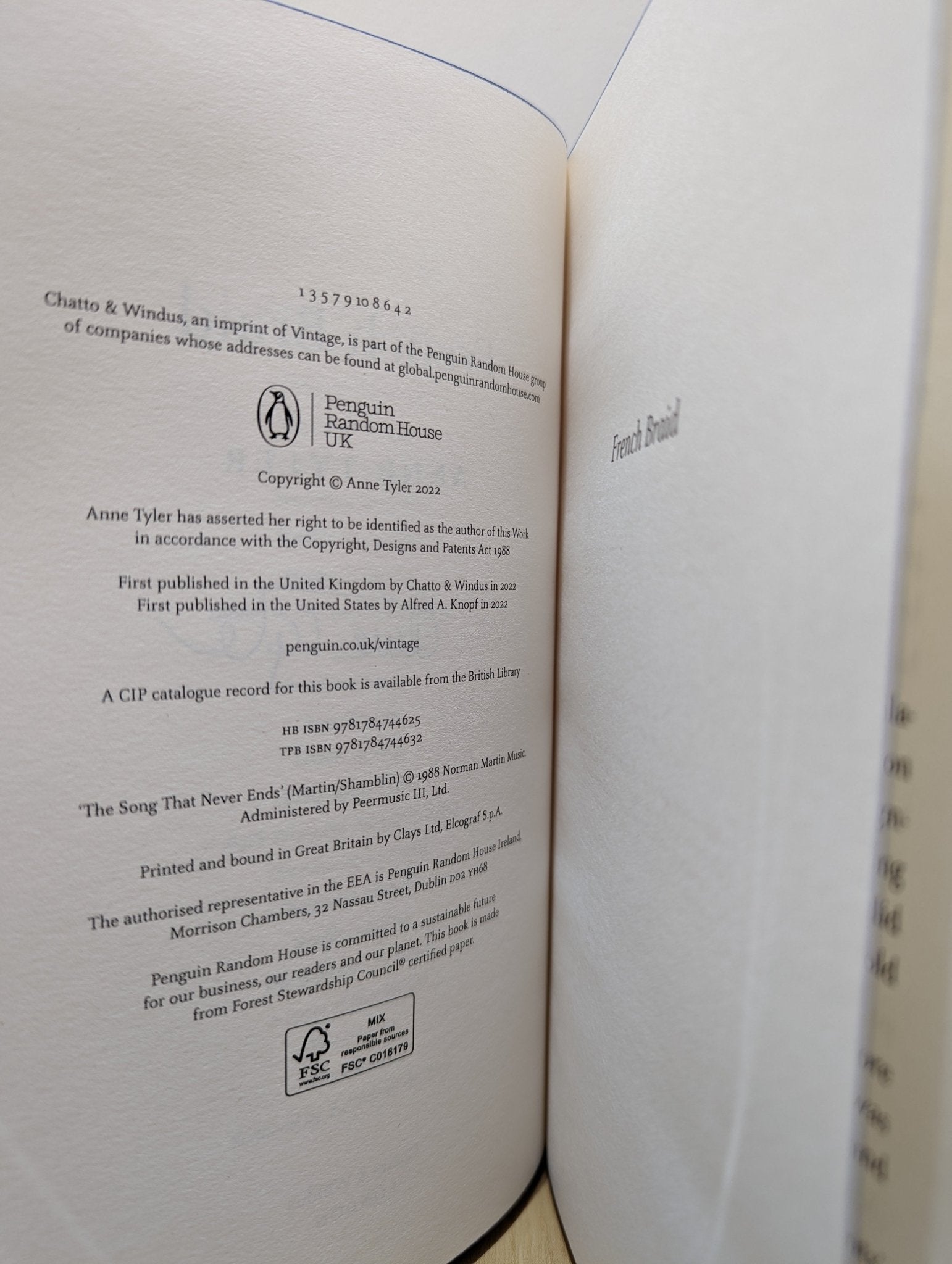 French Braid by Anne Tyler (Signed First Edition with sprayed edges) - Fialta Books