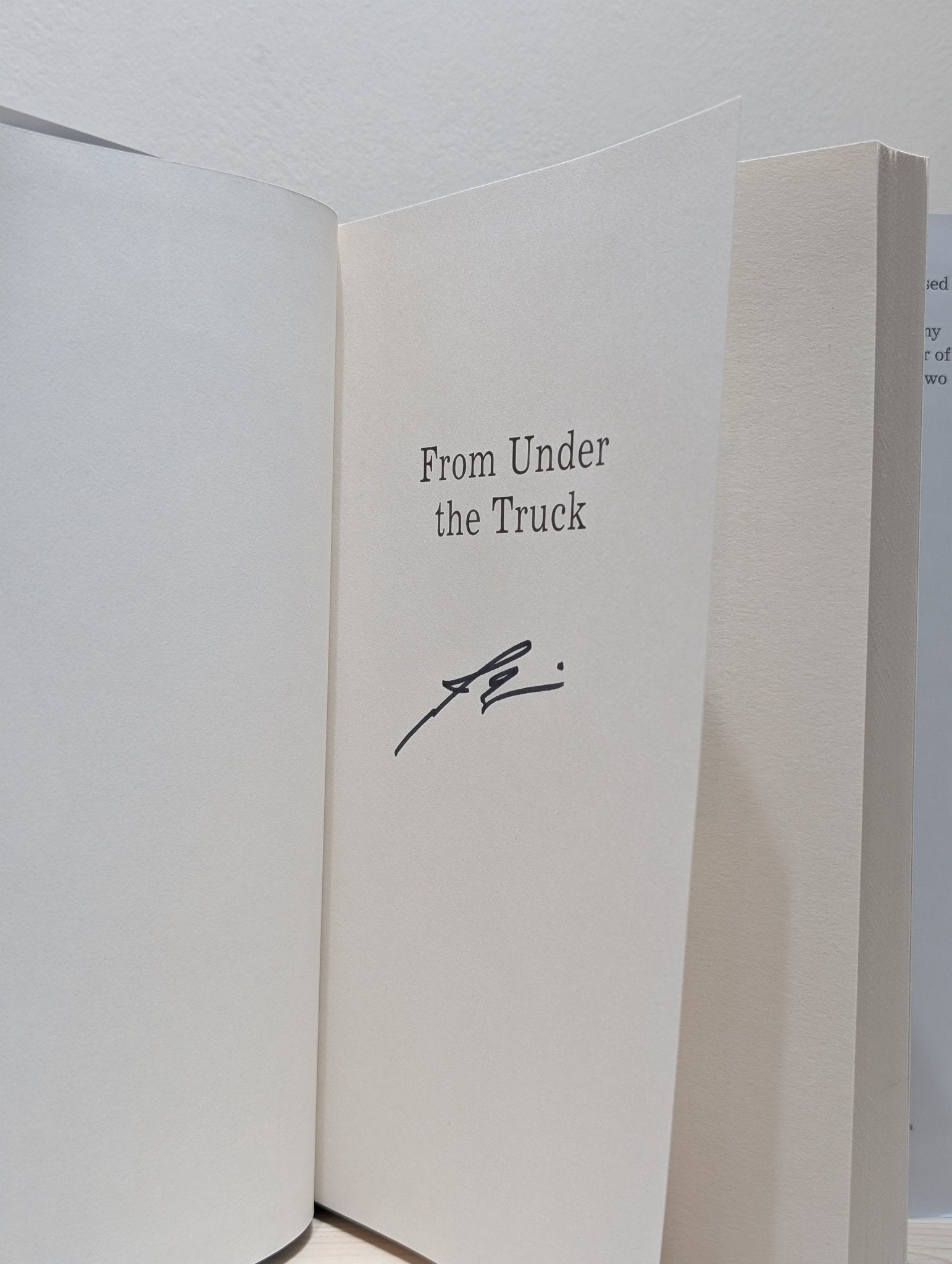 From Under the Truck: A Memoir by Josh Brolin (Signed First Edition) - Fialta Books