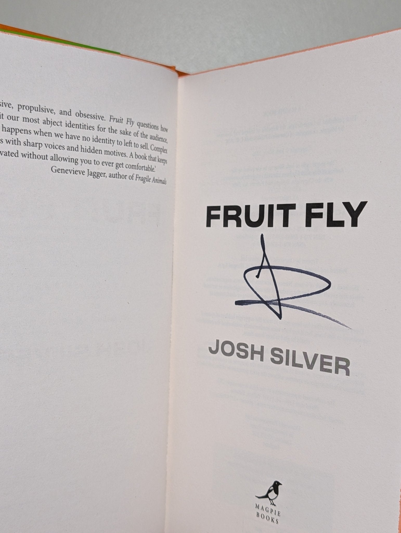 Fruit Fly by Josh Silver (Signed First Edition with sprayed edges) - Fialta Books