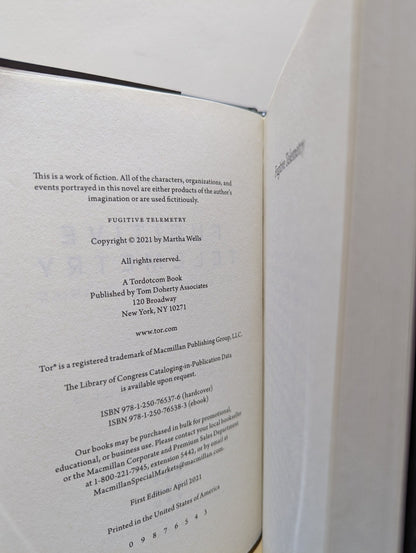 Fugitive Telemetry by Martha Wells (Signed) - Fialta Books