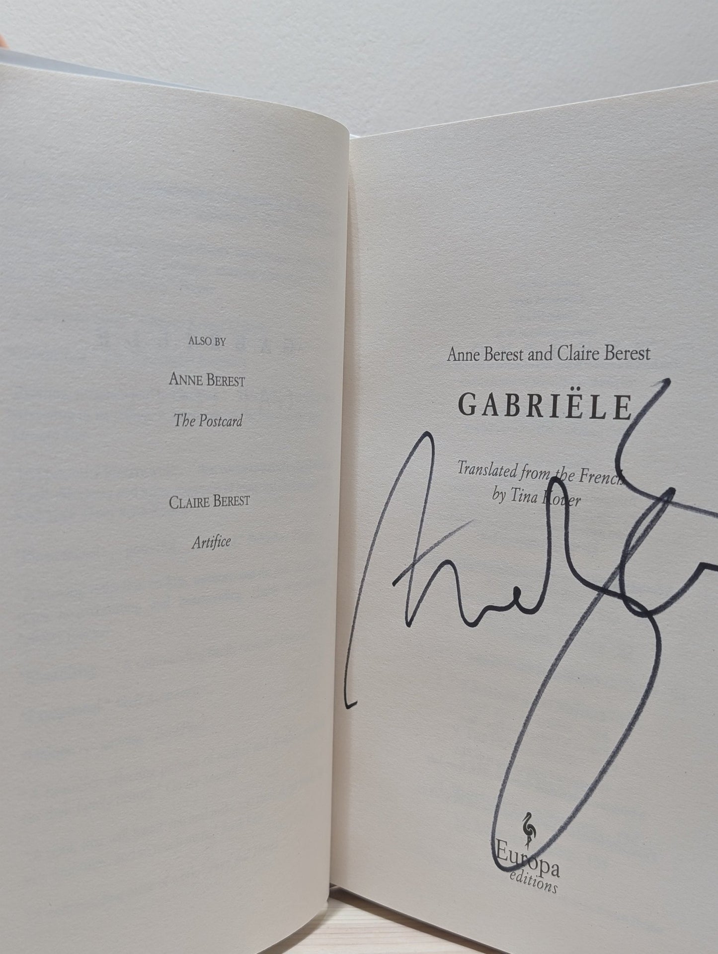 Gabriele by Anne Berest (Signed First Edition) - Fialta Books