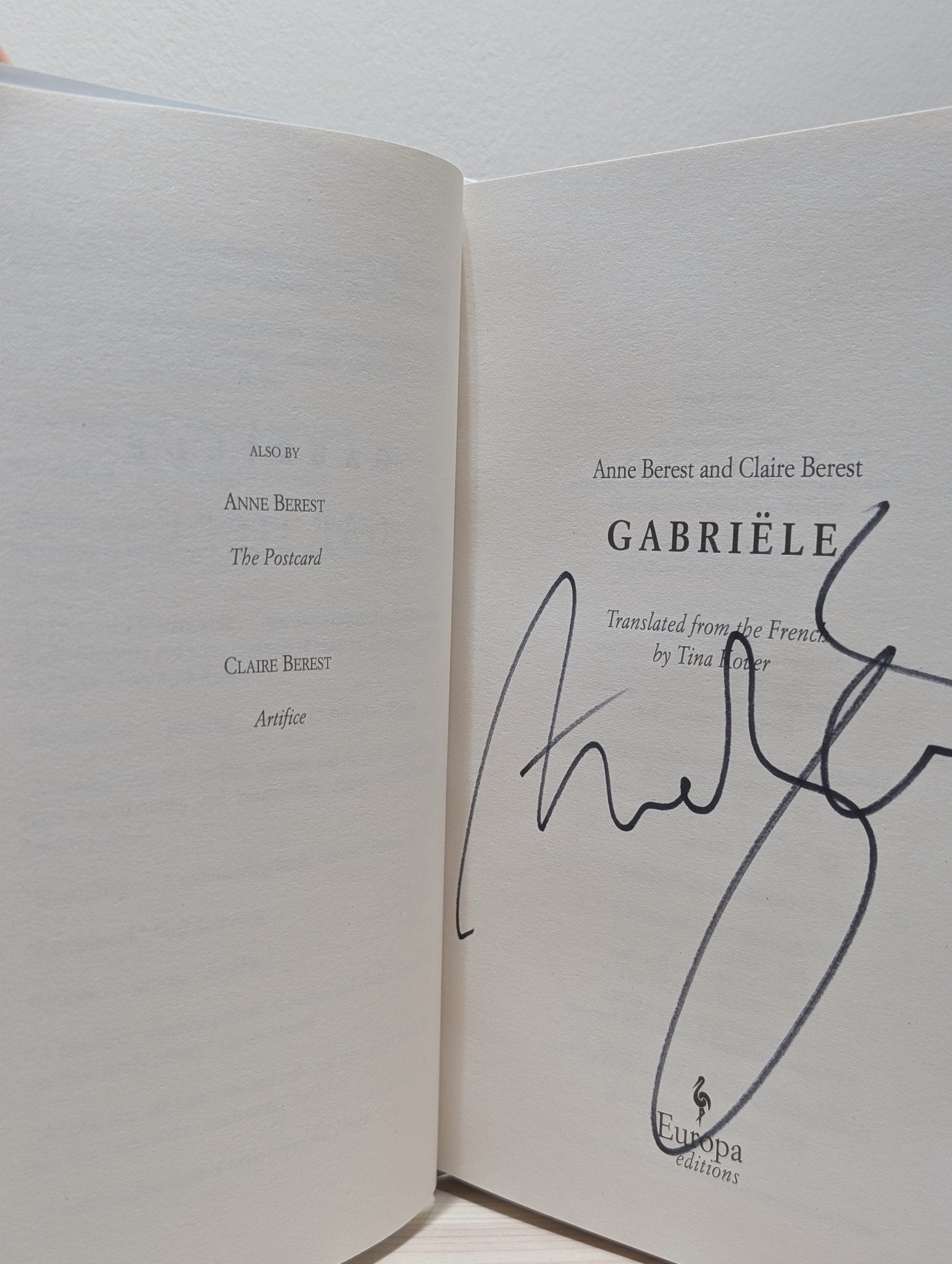 Gabriele by Anne Berest (Signed First Edition) - Fialta Books