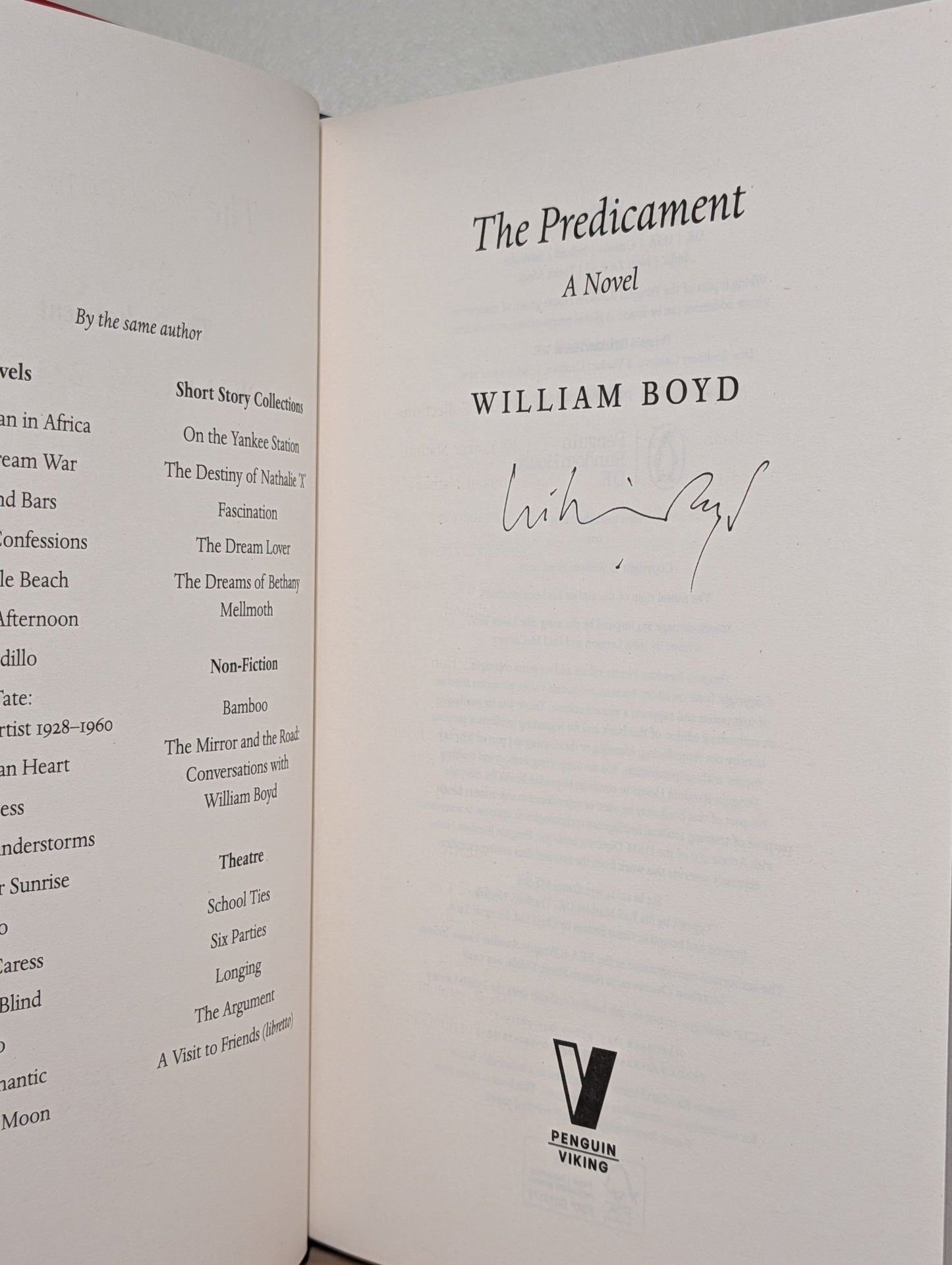 Gabriel's Moon; The Predicament by William Boyd (Signed First Edition) - Fialta Books