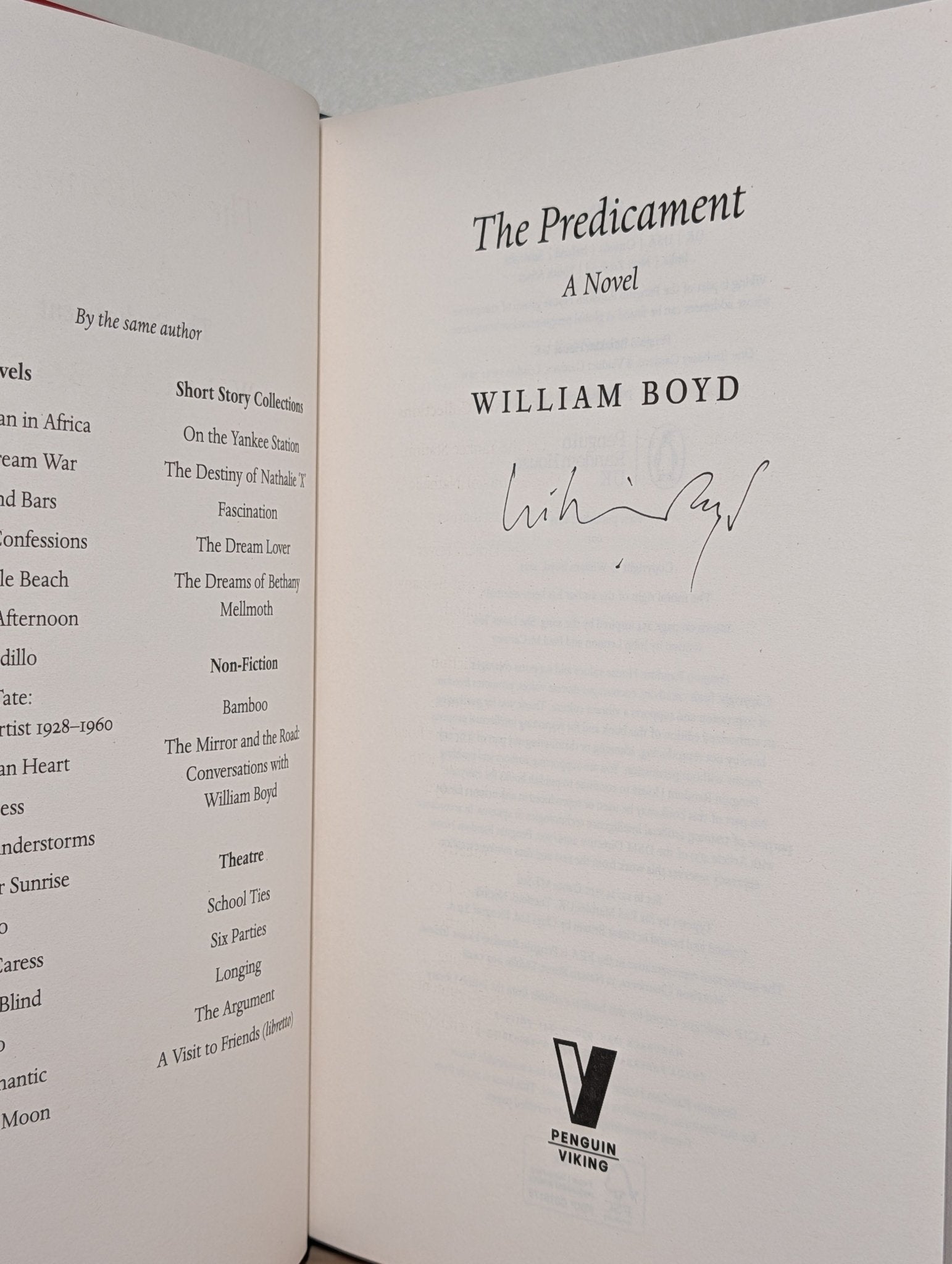 Gabriel's Moon; The Predicament by William Boyd (Signed First Edition) - Fialta Books