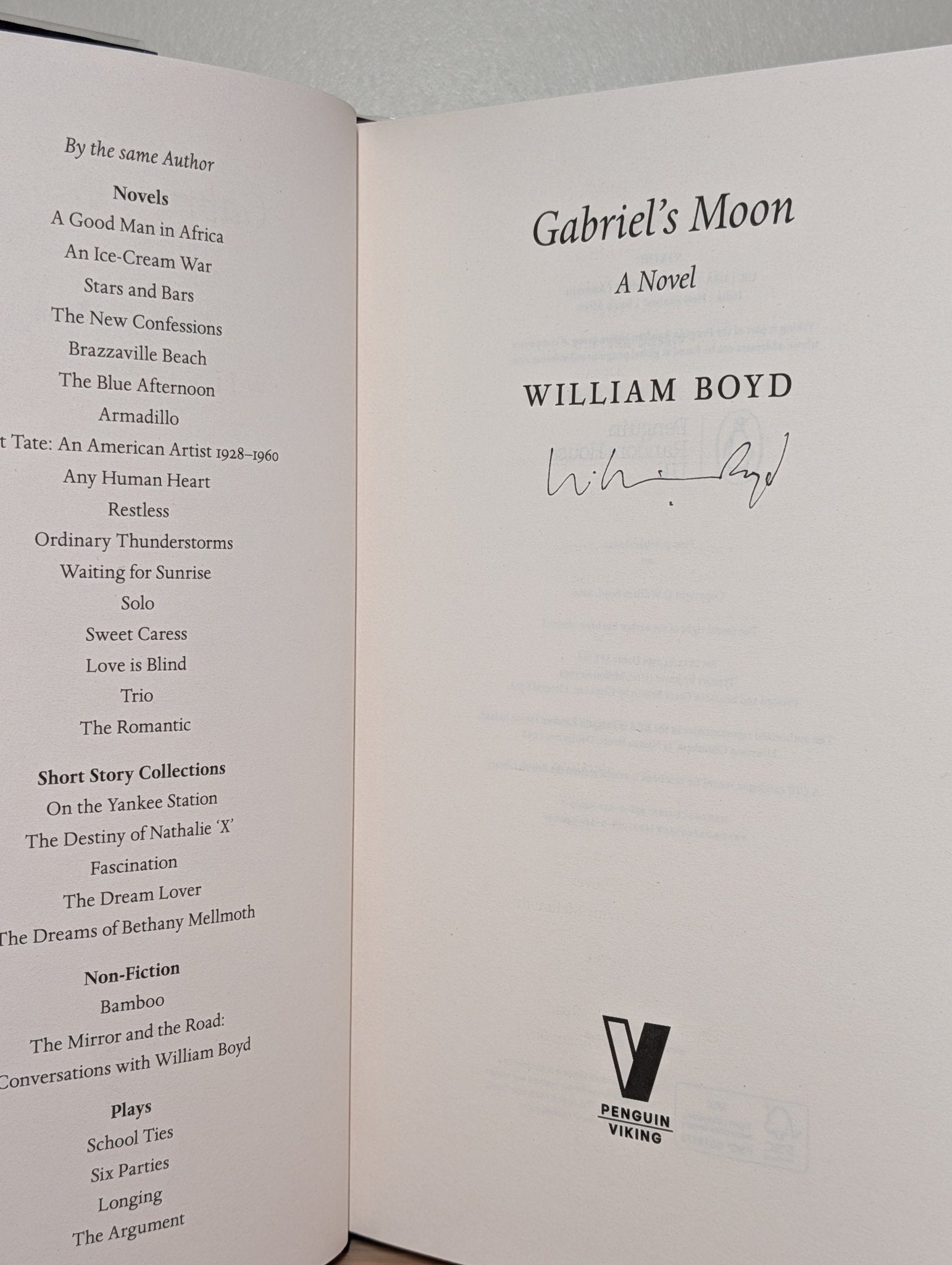 Gabriel's Moon; The Predicament by William Boyd (Signed First Edition) - Fialta Books
