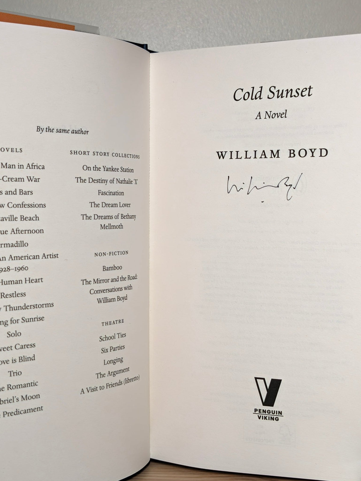 Gabriel's Moon; The Predicament; Cold Sunset by William Boyd (Signed First Edition Set) - Fialta Books