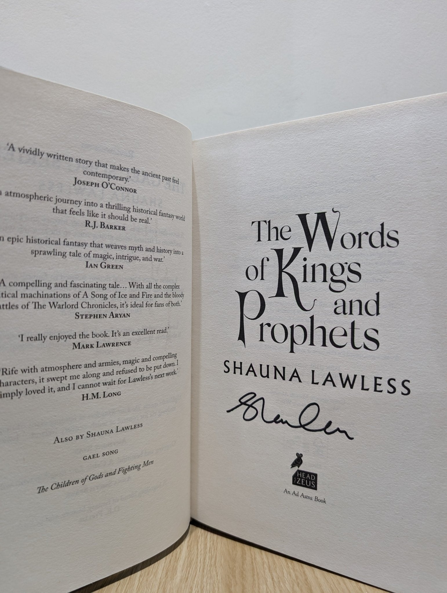 Gael Song: Children of Gods and Fighting Men; Words of Kings and Prophets; Land of Living and Dead by Shauna Lawless (Signed) - Fialta Books