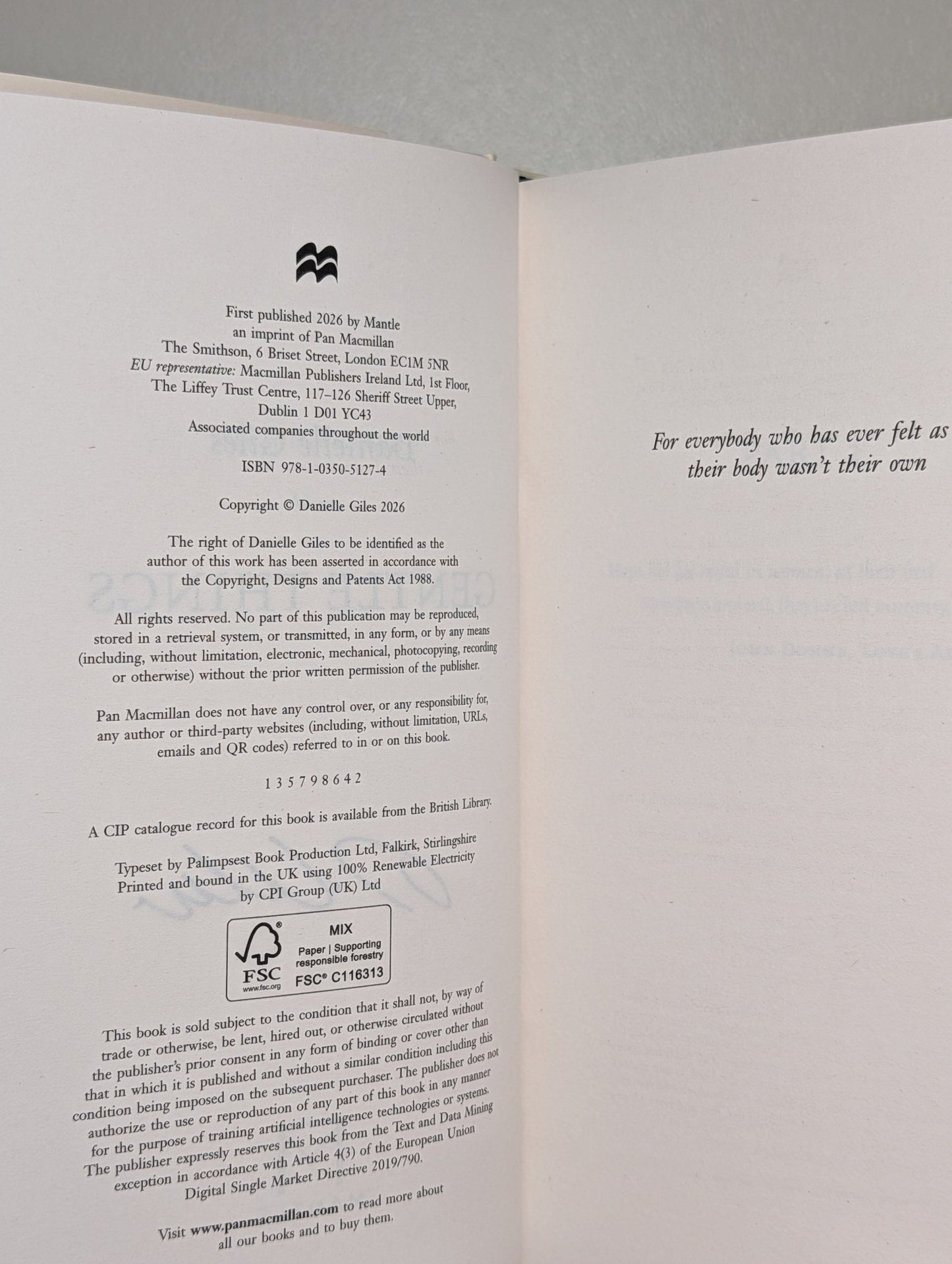 Gentle Things by Danielle Giles (Signed First Edition) - Fialta Books