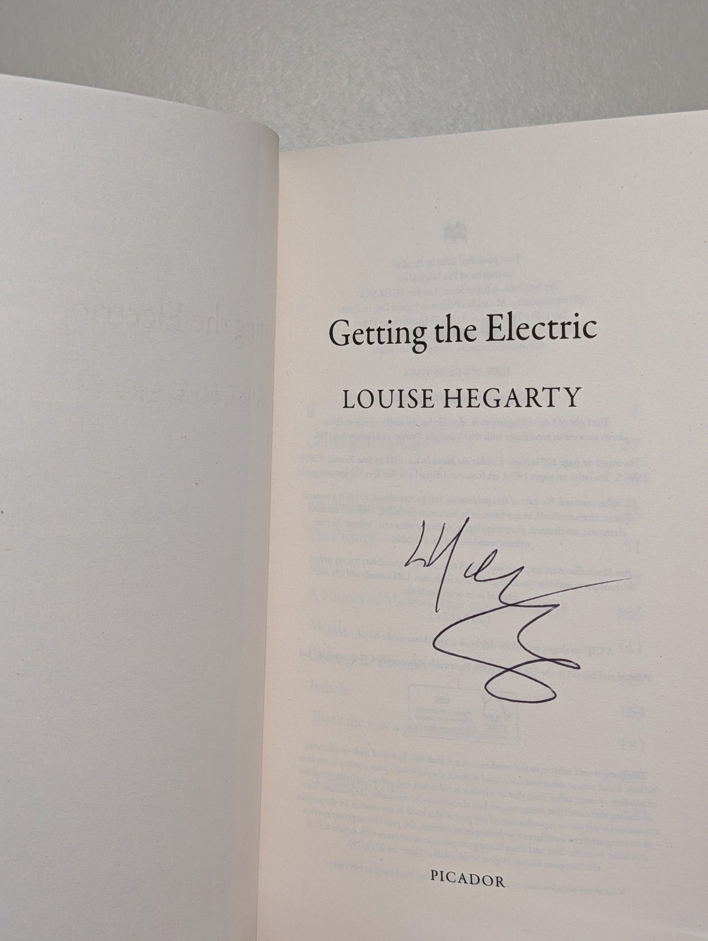 Getting the Electric by Louise Hegarty (Signed First Edition) - Fialta Books