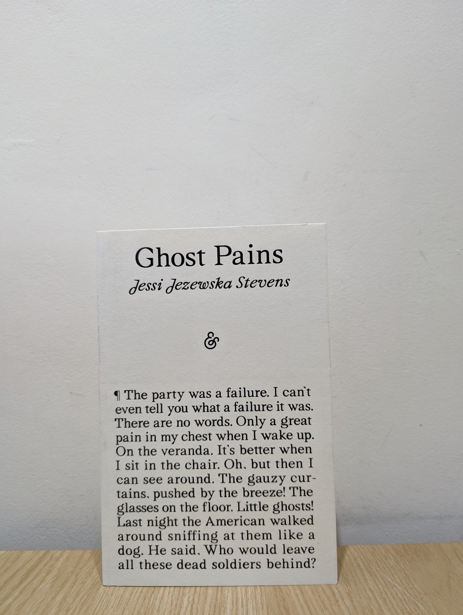 Ghost Pains by Jessi Jezewska Stevens (Signed First Edition) - Fialta Books