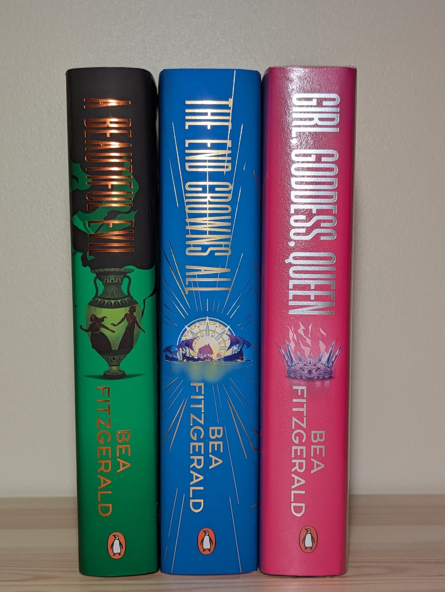 Girl, Goddess, Queen; The End Crowns All; A Beautiful Evil by Bea Fitzgerald (Signed Set with sprayed edges) - Fialta Books