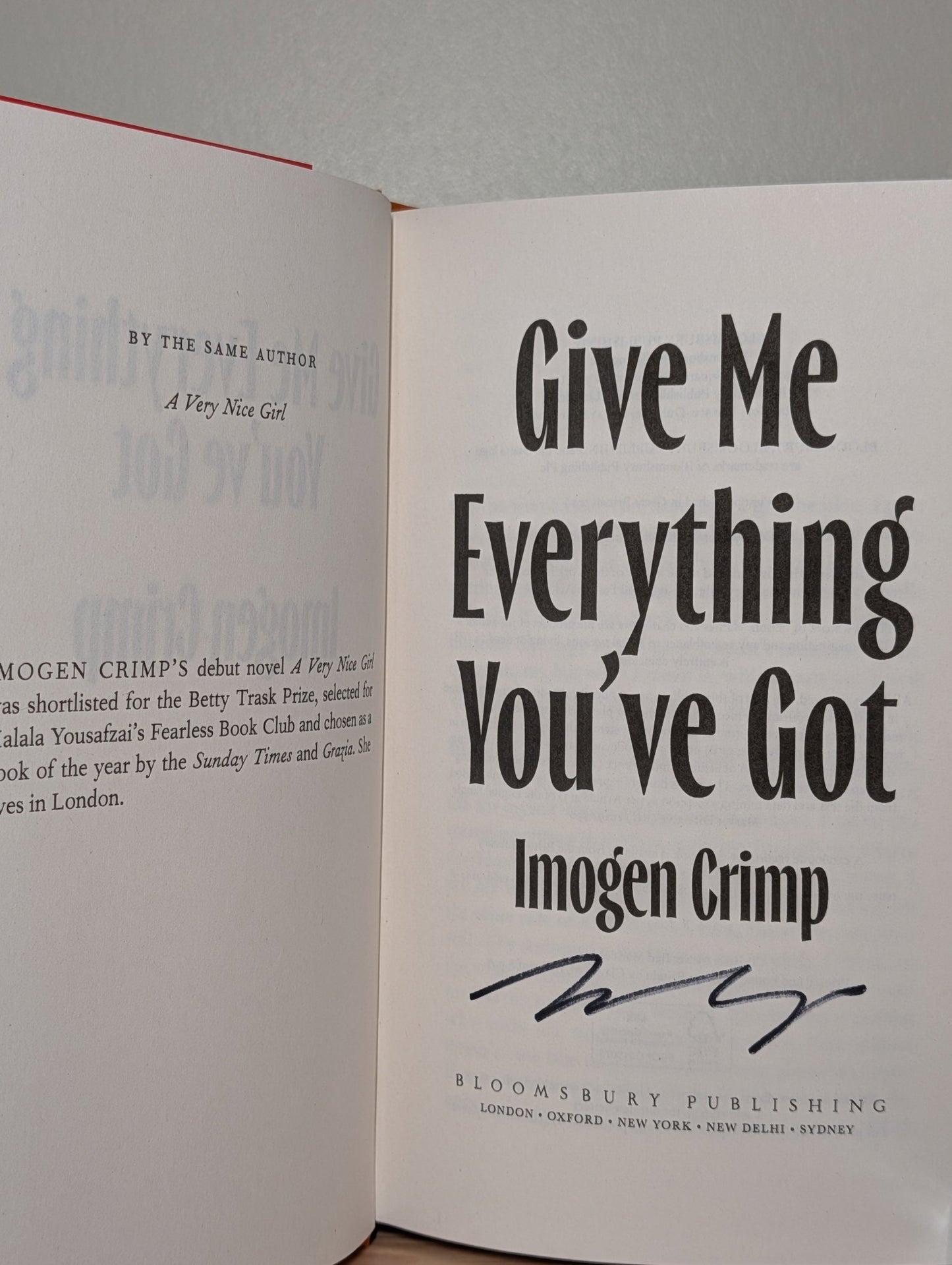 Give Me Everything You've Got by Imogen Crimp (Signed First Edition) - Fialta Books