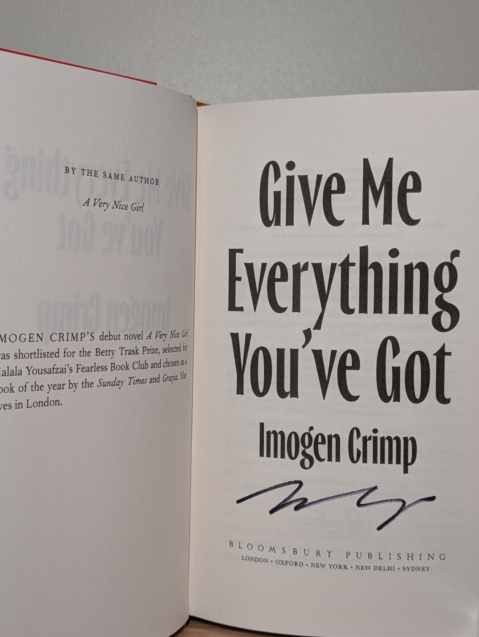 Give Me Everything You've Got by Imogen Crimp (Signed First Edition) - Fialta Books