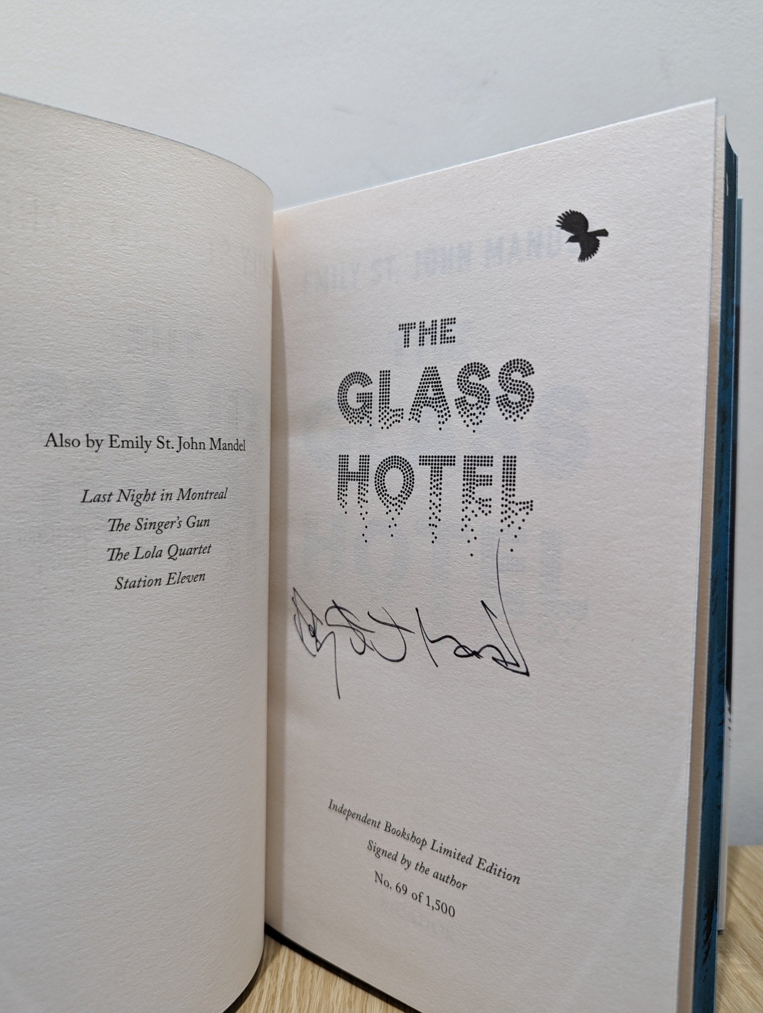 Glass Hotel by Emily St. John Mandel (Signed Numbered First Edition with sprayed edges) - Fialta Books