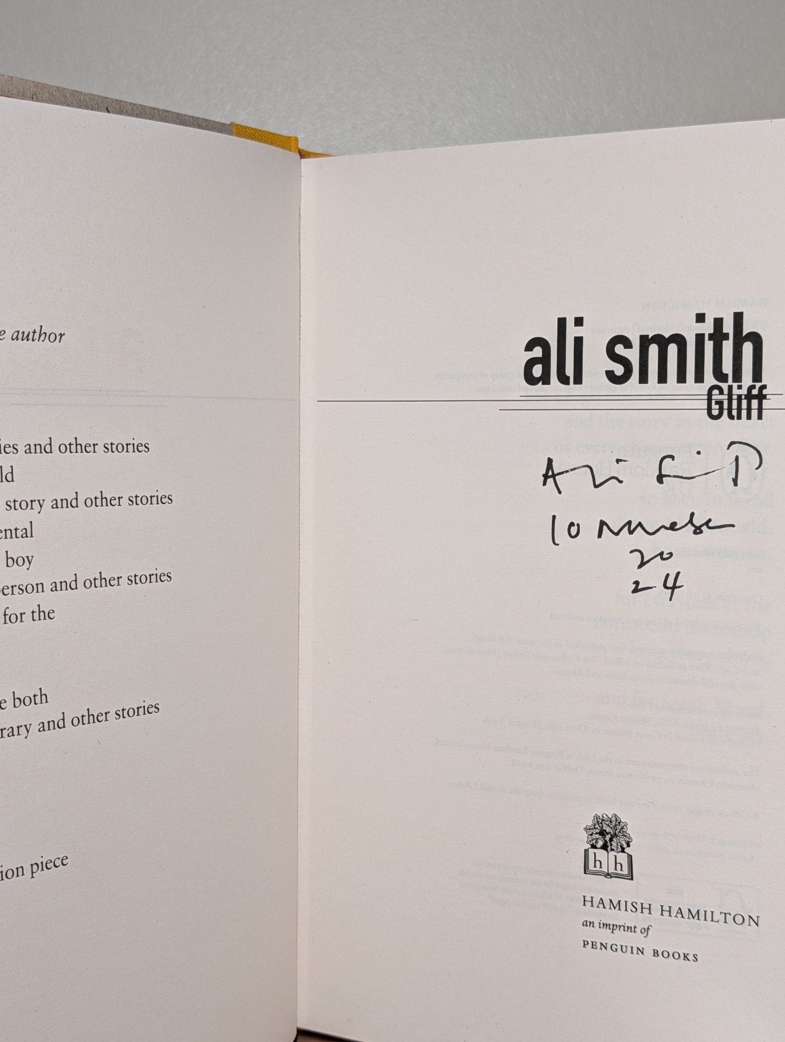 Gliff; Glyph by Ali Smith (Signed Dated First Edition) - Fialta Books