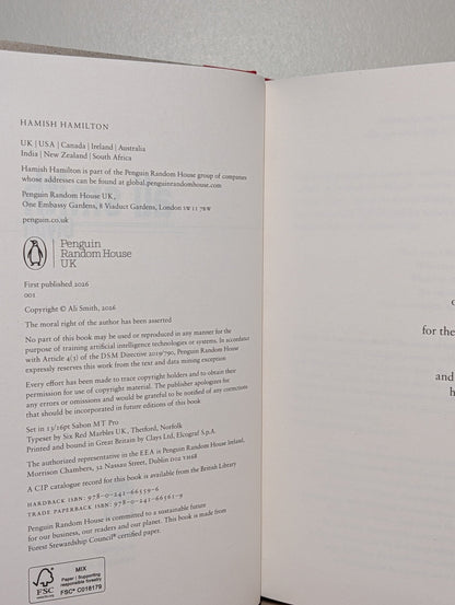 Glyph by Ali Smith (Signed First Edition) - Fialta Books