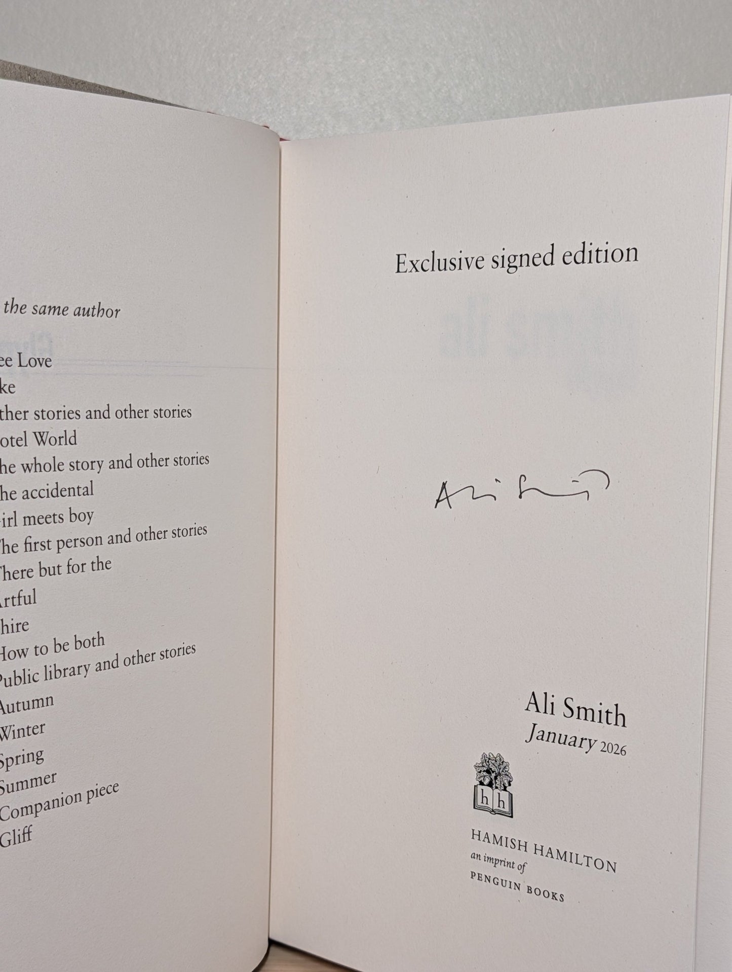 Glyph by Ali Smith (Signed First Edition) - Fialta Books