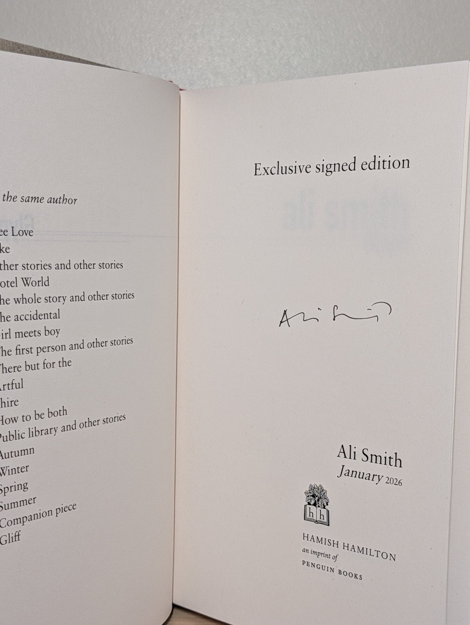 Glyph by Ali Smith (Signed First Edition) - Fialta Books