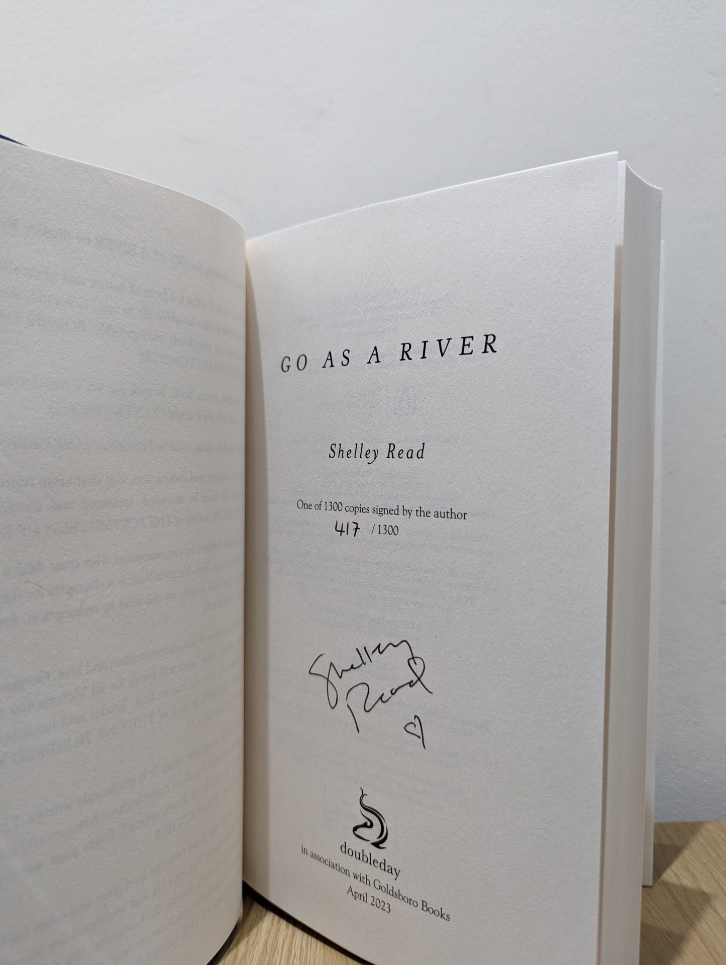 Go as a River by Shelley Read (Signed Numbered First Edition) - Fialta Books