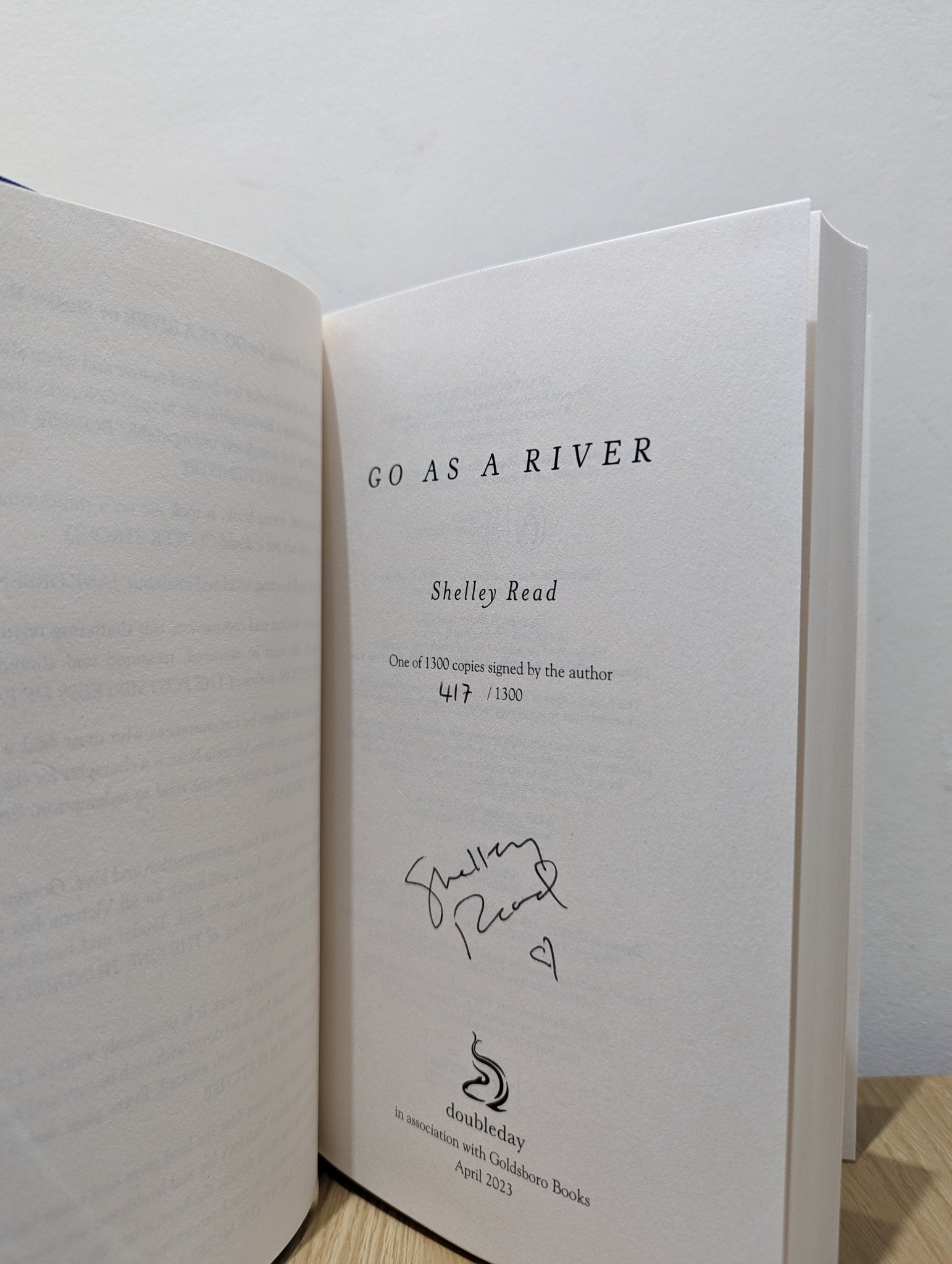 Go as a River by Shelley Read (Signed Numbered First Edition) - Fialta Books