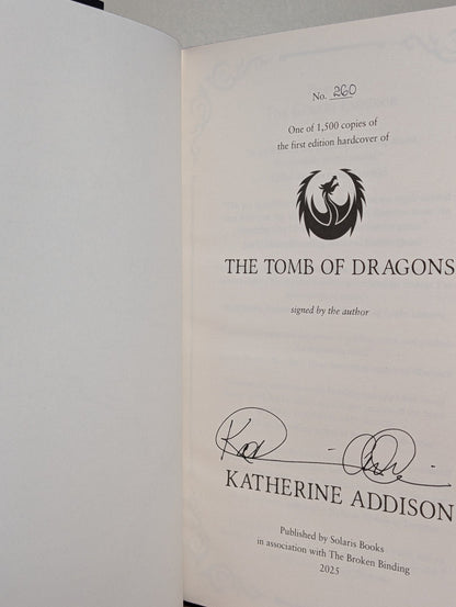 Goblin Emperor; Witness for the Dead, The Grief of Stones; Tomb of Dragons by Katherine Addison (Signed Set) - Fialta Books