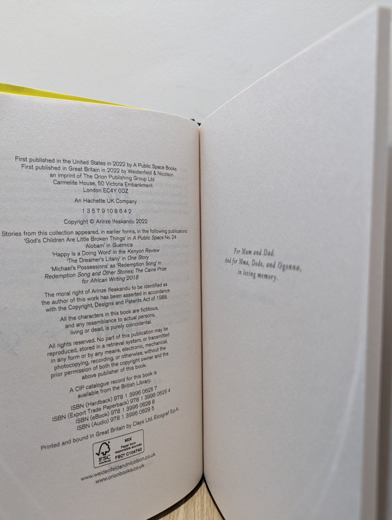 God's Children Are Little Broken Things by Arinze Ifeakandu (Signed First Edition) - Fialta Books