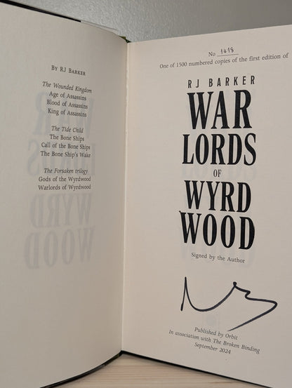 Gods of Wyrdwood; Warlords of Wyrdwood; Heart of Wyrdwood by RJ Barker (Signed with sprayed edges) - Fialta Books