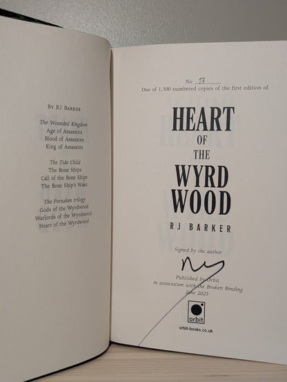 Gods of Wyrdwood; Warlords of Wyrdwood; Heart of Wyrdwood by RJ Barker (Signed with sprayed edges) - Fialta Books