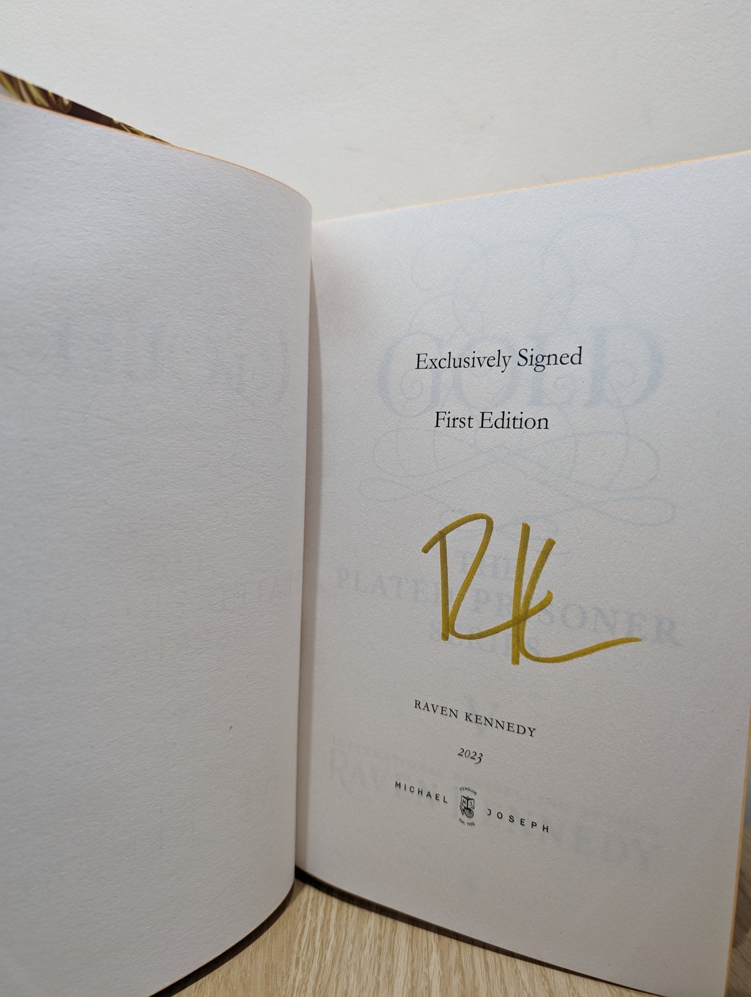 Gold: Plated Prisoner 5 by Raven Kennedy (Signed First Edition with sprayed edges) - Fialta Books
