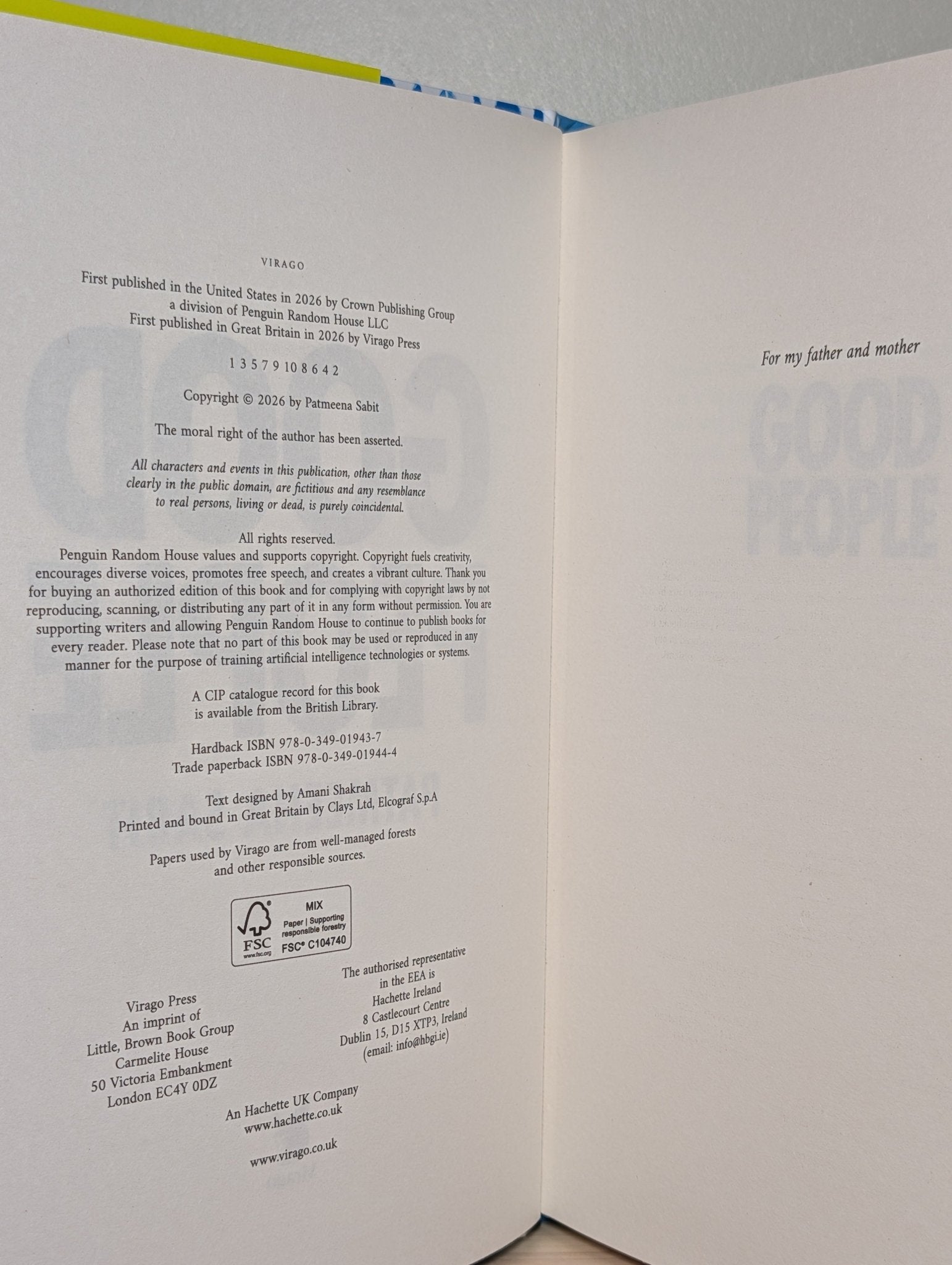 Good People by Patmeena Sabit (First Edition) - Fialta Books