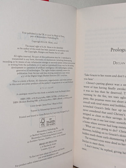 Grace by A.M. Shine (Signed First Edition with sprayed edges) - Fialta Books