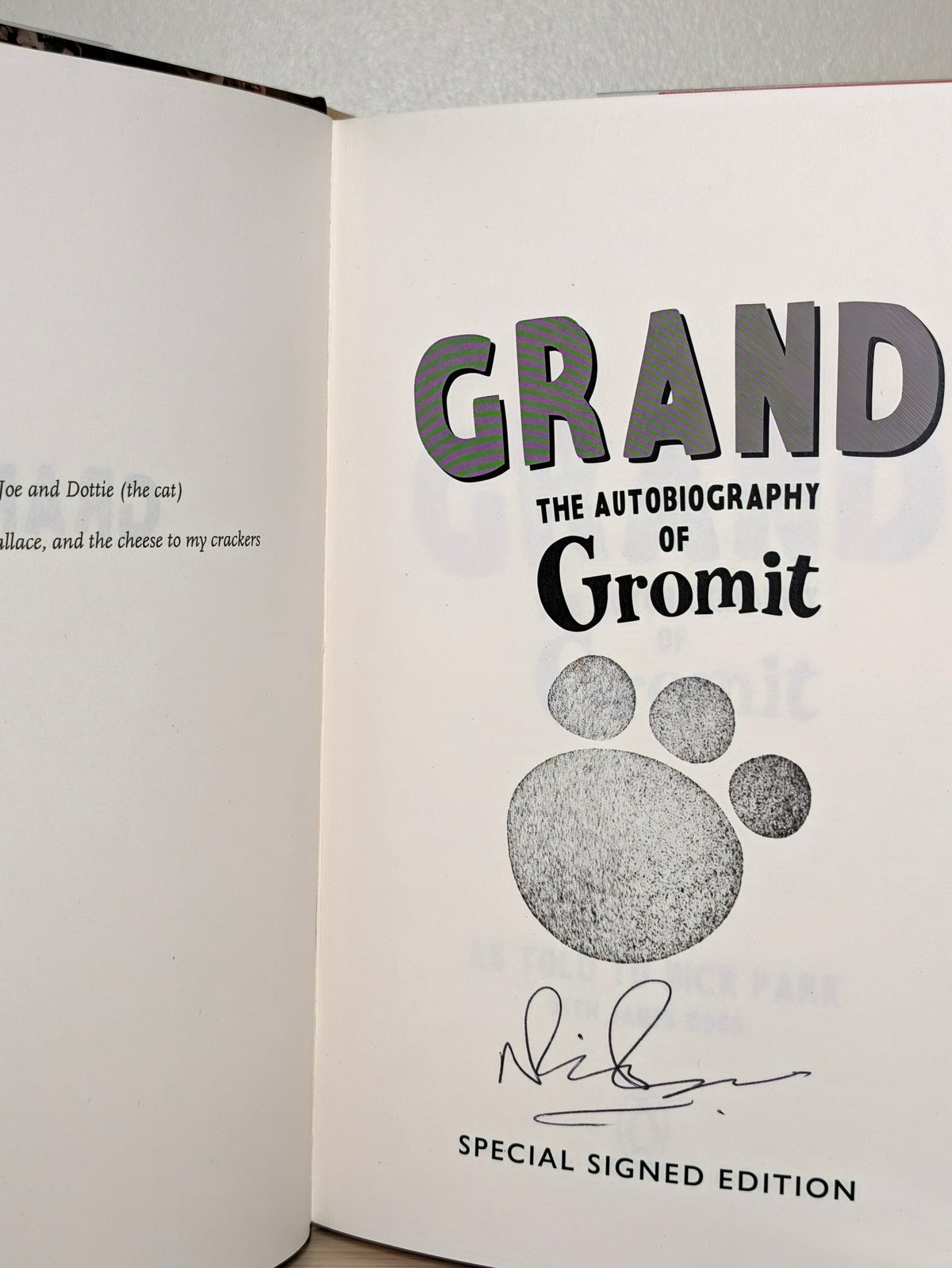 Grand: The Autobiography of Gromit by Nick Park (Signed First Edition with sprayed edges) - Fialta Books