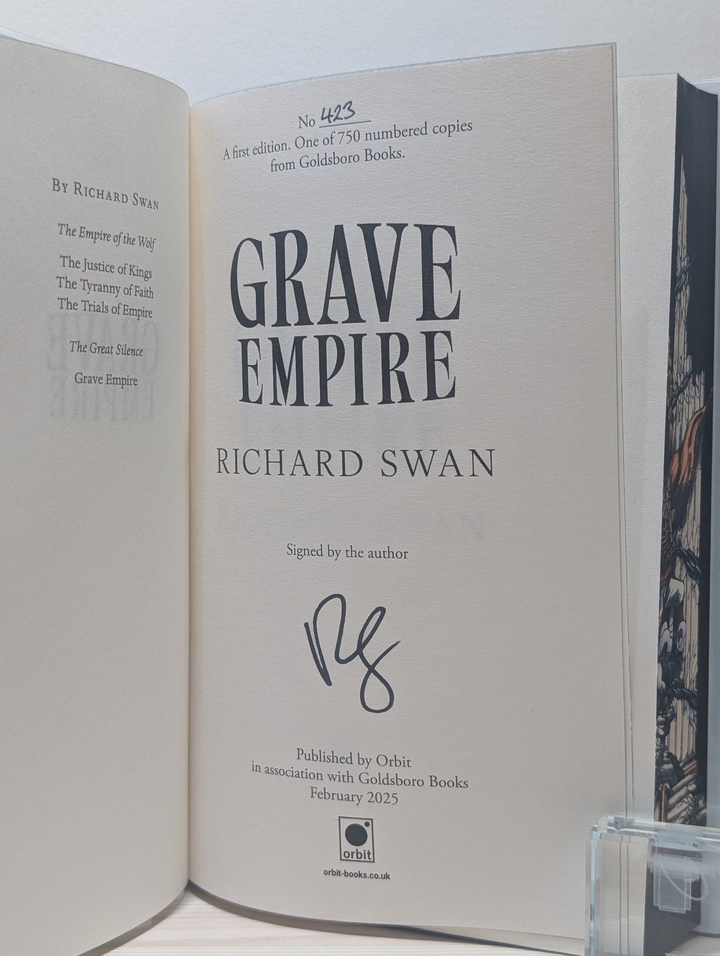 Grave Empire by Richard Swan (Signed Numbered First Edition with sprayed edges) - Fialta Books