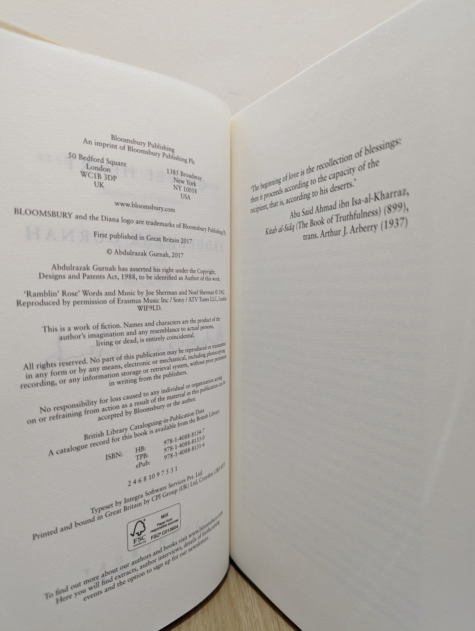 Gravel Heart by Abdulrazak Gurnah (Signed First Edition) - Fialta Books