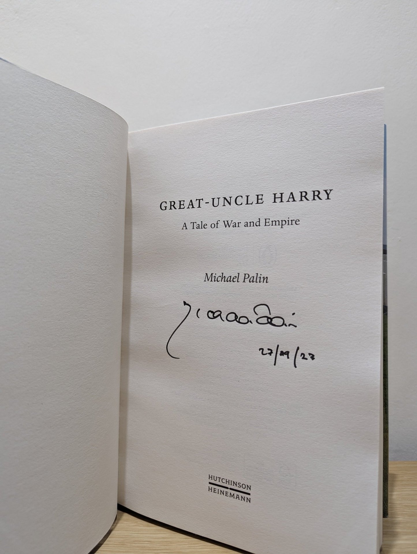 Great - Uncle Harry: A Tale of War and Empire by Michael Palin (Signed Dated First Edition) - Fialta Books