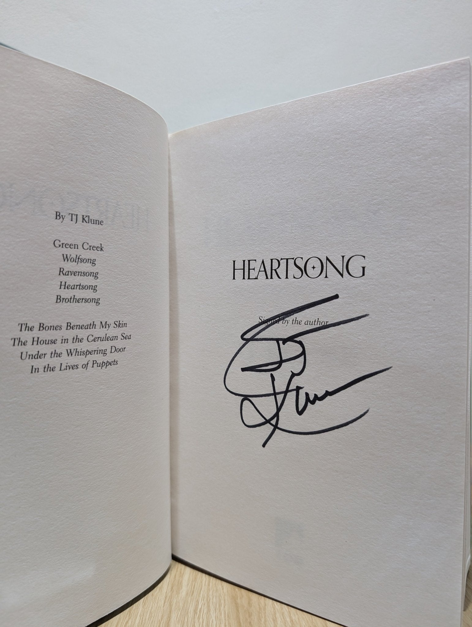 Green Creek 1 - 4: Wolfsong; Ravensong; Heartsong; Brothersong by TJ Klune (Signed First Edition Set) - Fialta Books