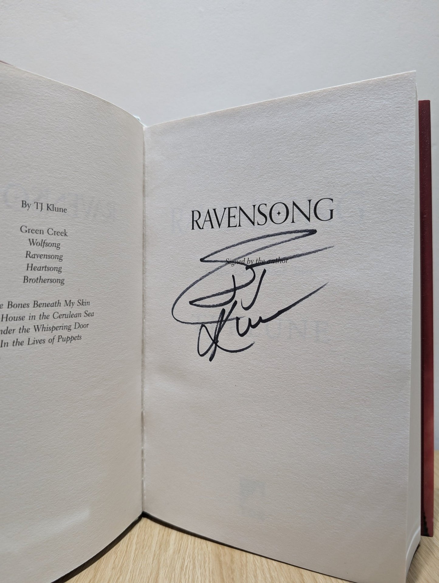 Green Creek 1 - 4: Wolfsong; Ravensong; Heartsong; Brothersong by TJ Klune (Signed First Edition Set) - Fialta Books