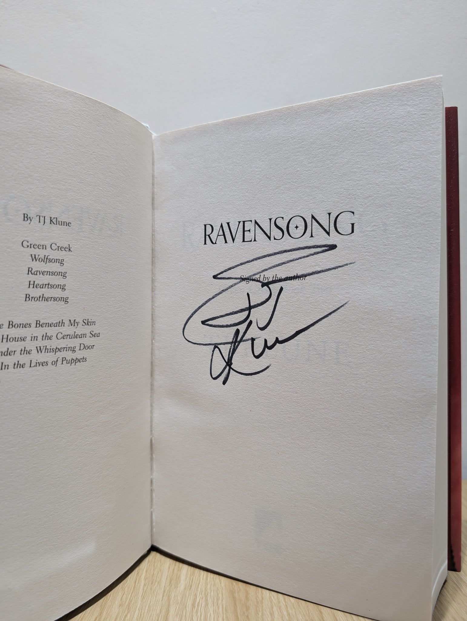 Green Creek 1 - 4: Wolfsong; Ravensong; Heartsong; Brothersong by TJ Klune (Signed First Edition Set) - Fialta Books