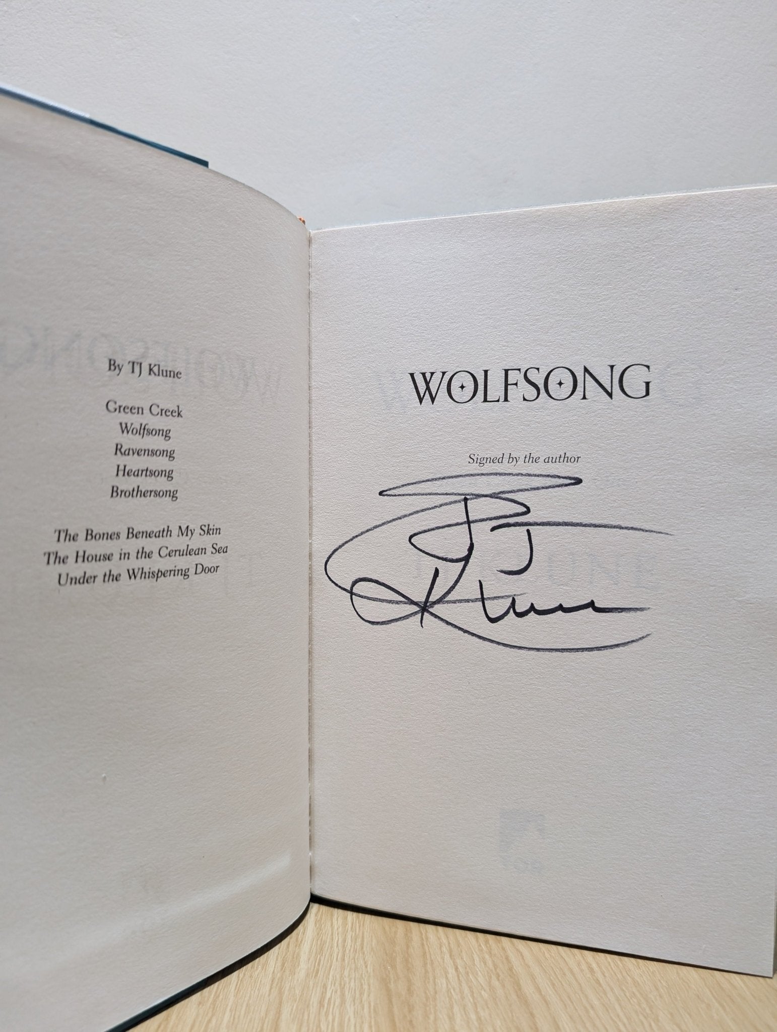 Green Creek 1 - 4: Wolfsong; Ravensong; Heartsong; Brothersong by TJ Klune (Signed First Edition Set) - Fialta Books
