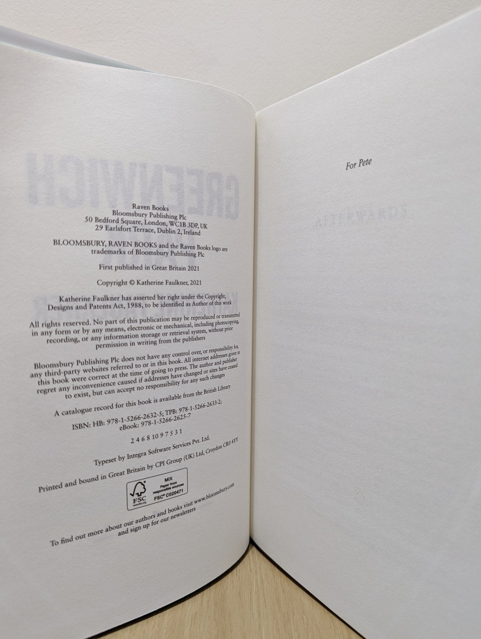 Greenwich Park by Katherine Faulkner (Signed First Edition) - Fialta Books