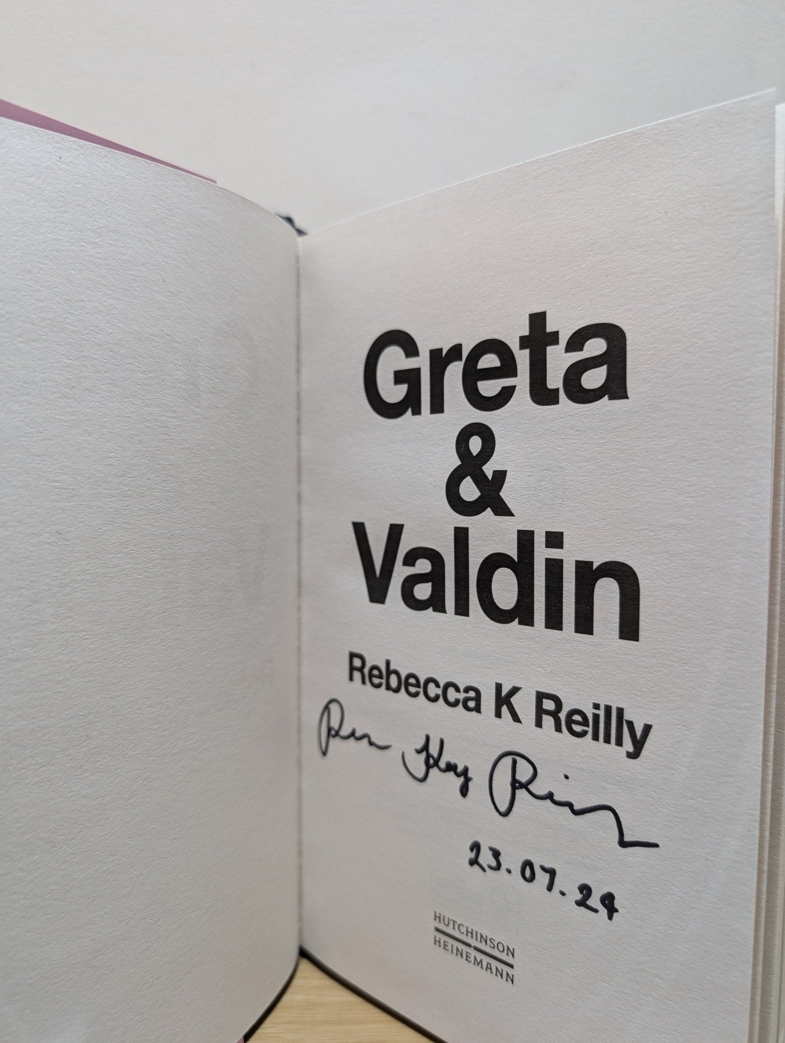 Greta and Valdin by Rebecca K Reilly (Signed Dated First Edition) - Fialta Books