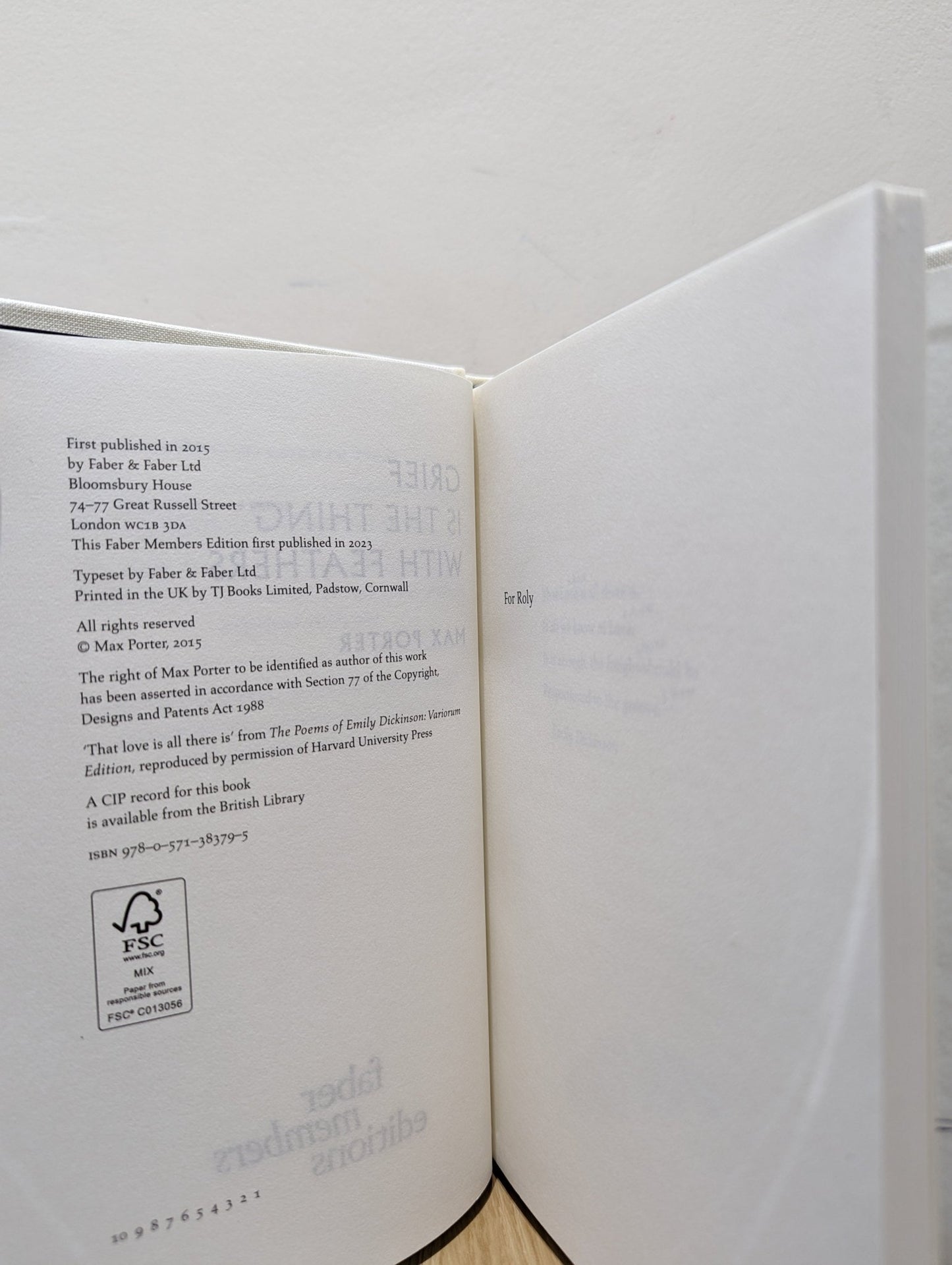 Grief Is the Thing with Feathers by Max Porter (Signed Limited Edition) - Fialta Books