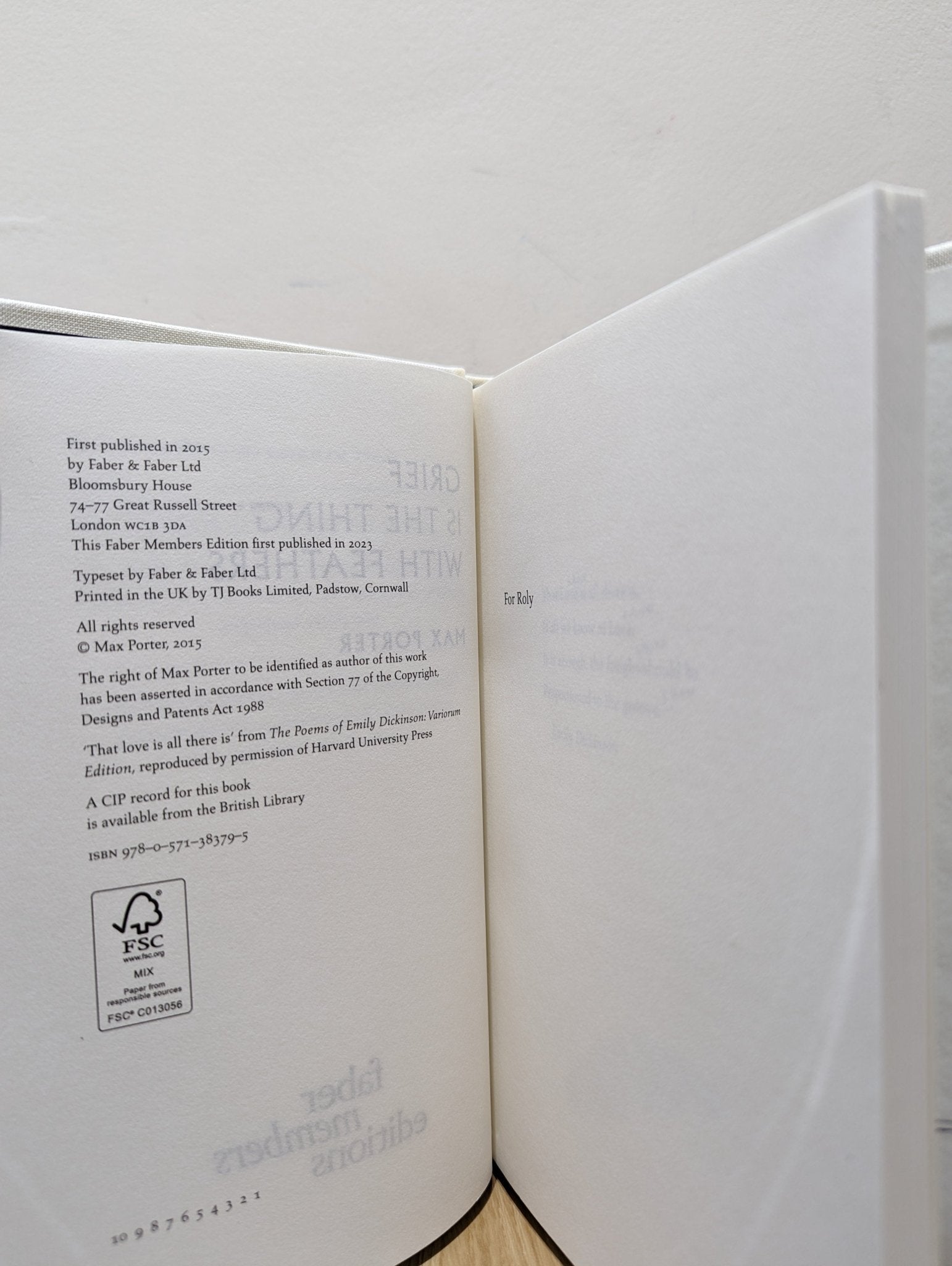 Grief Is the Thing with Feathers by Max Porter (Signed Limited Edition) - Fialta Books